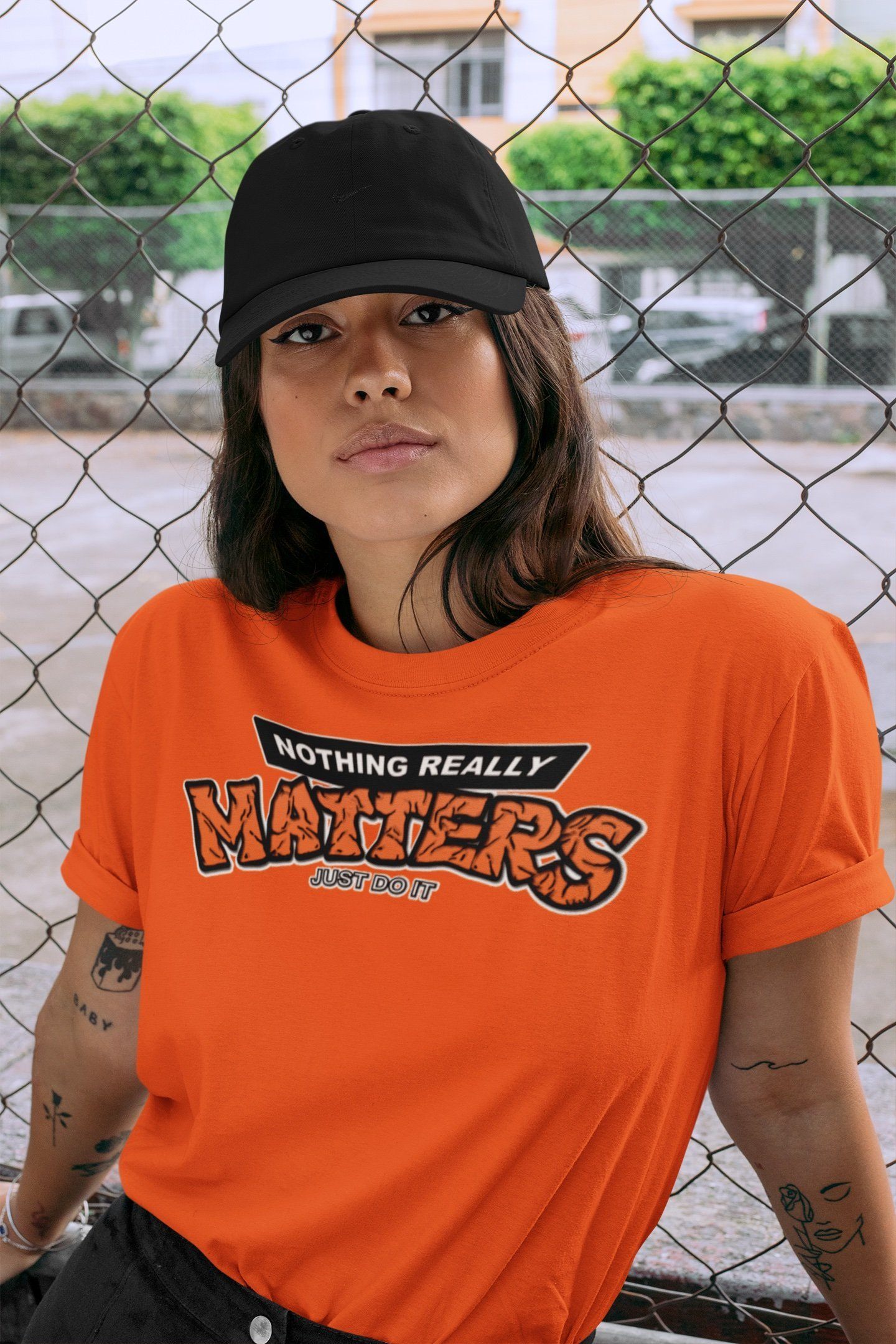 Nothing Matters Unisex Tops - Air Jordan 1 Electro Orange