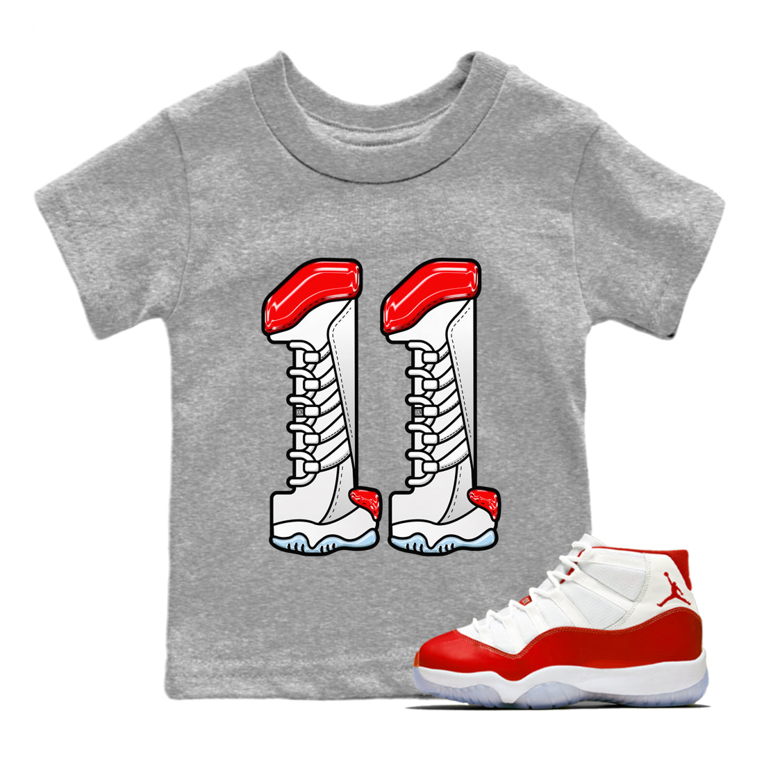 Number 11 Kids Tops - Air Jordan 11 cherry