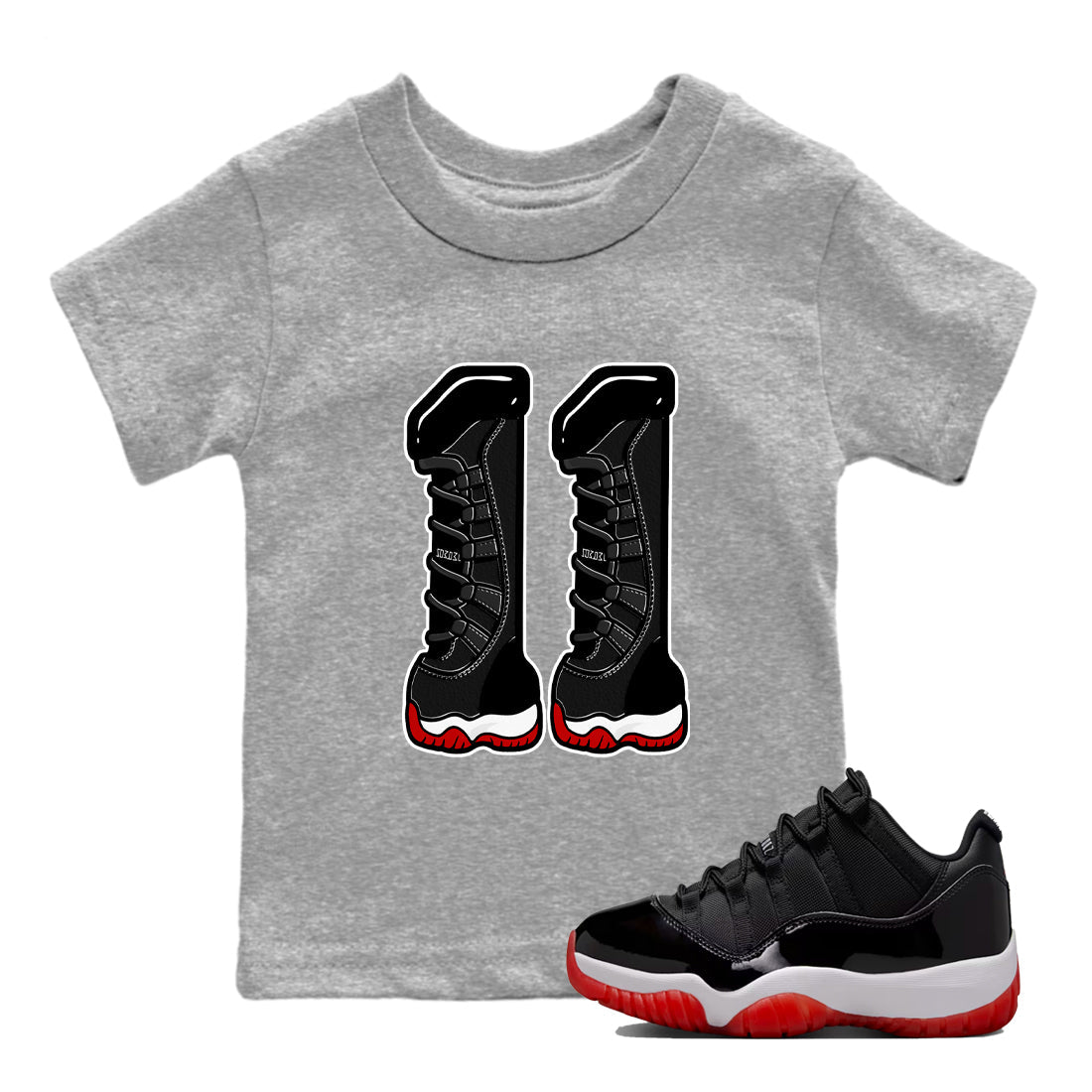 Number 11 snkmatch Tees Kids - Air Jordan 11 Bred