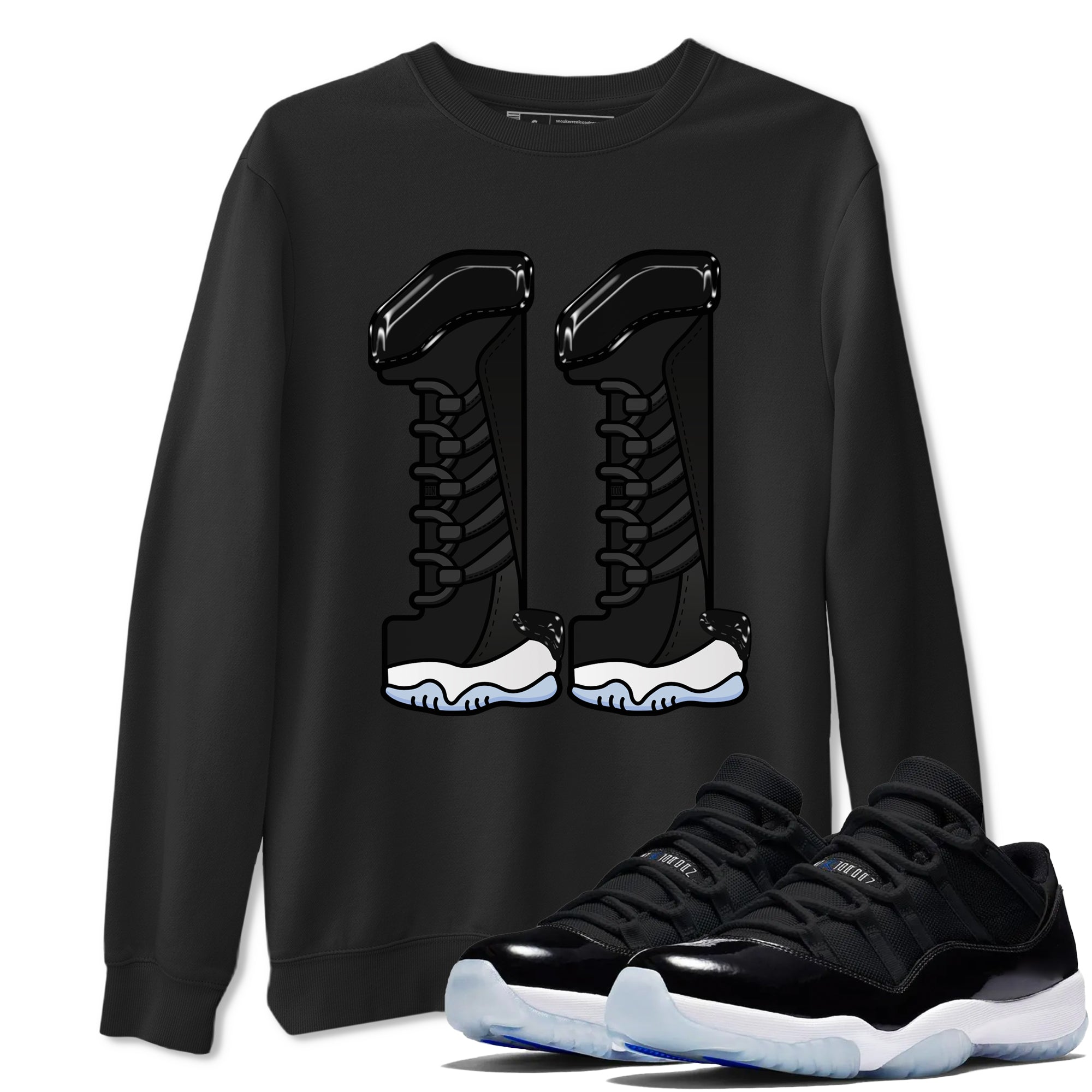 Number 11 snkmatch Tee - Air Jordan 11 Black and Varsity Royal