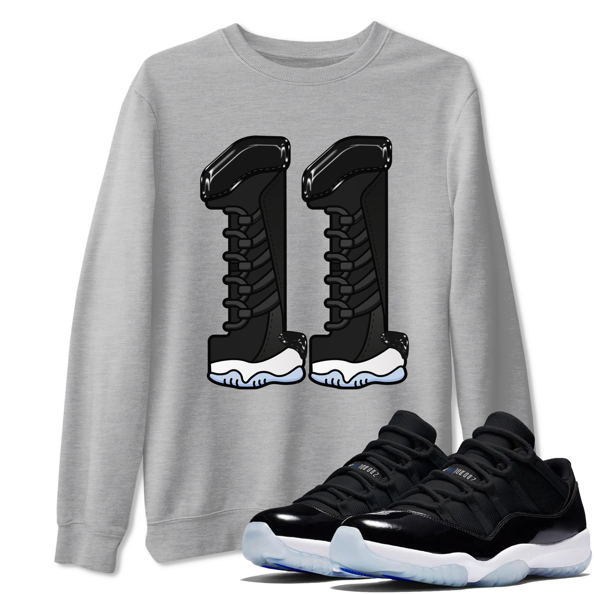 Number 11 snkmatch Tee - Air Jordan 11 Black and Varsity Royal
