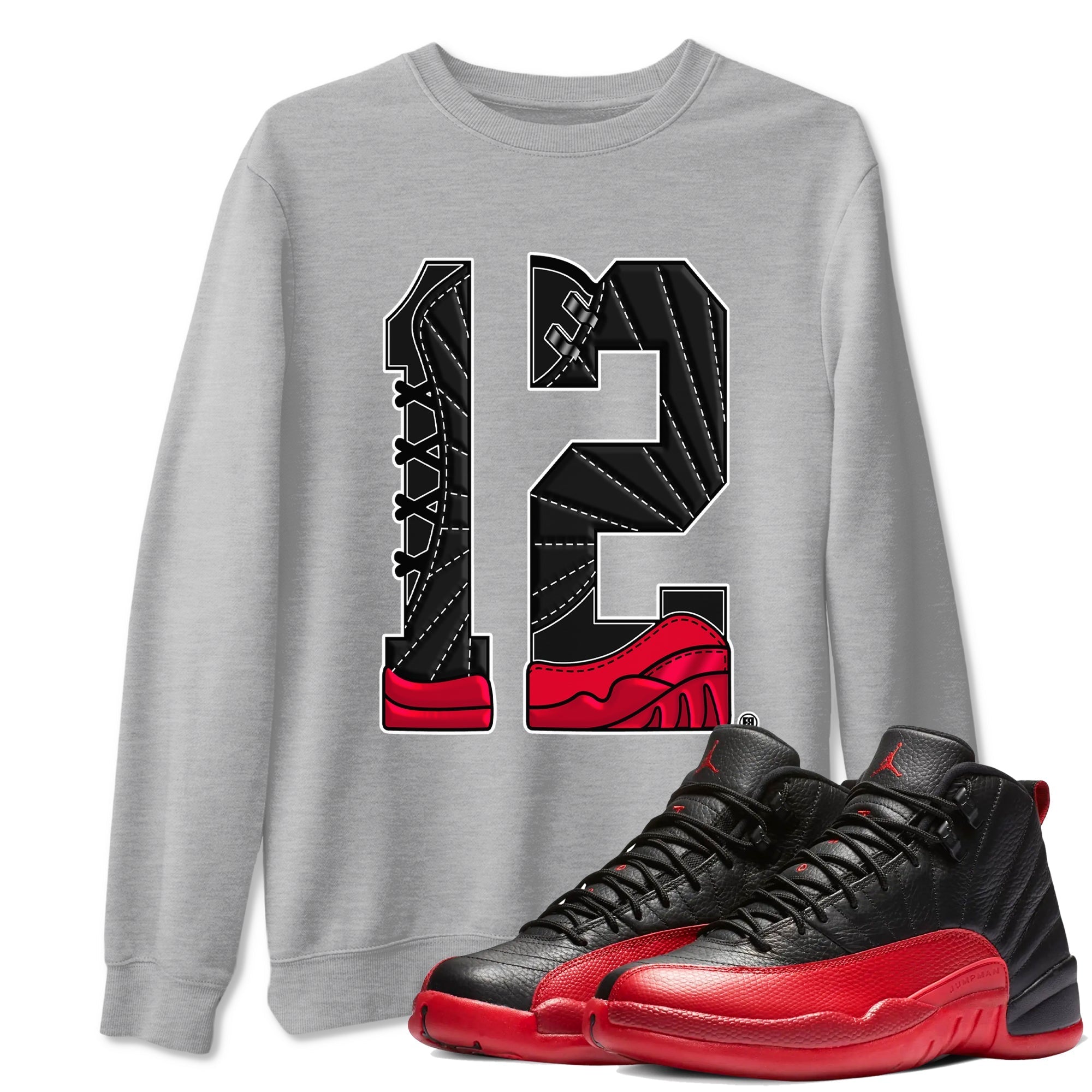Number 12 snkmatch Tees - Air Jordan 12 Flu Game