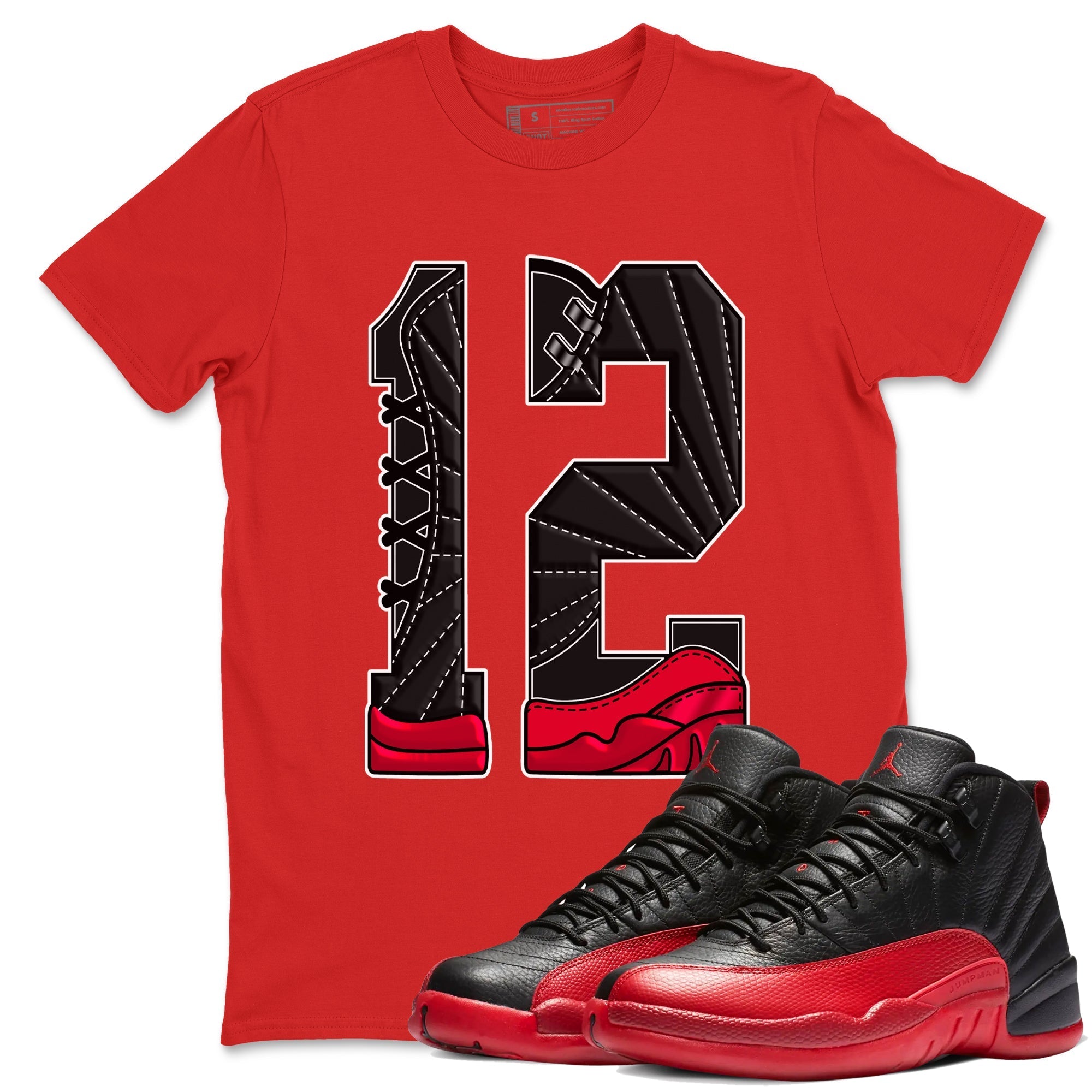 Number 12 snkmatch Tees - Air Jordan 12 Flu Game