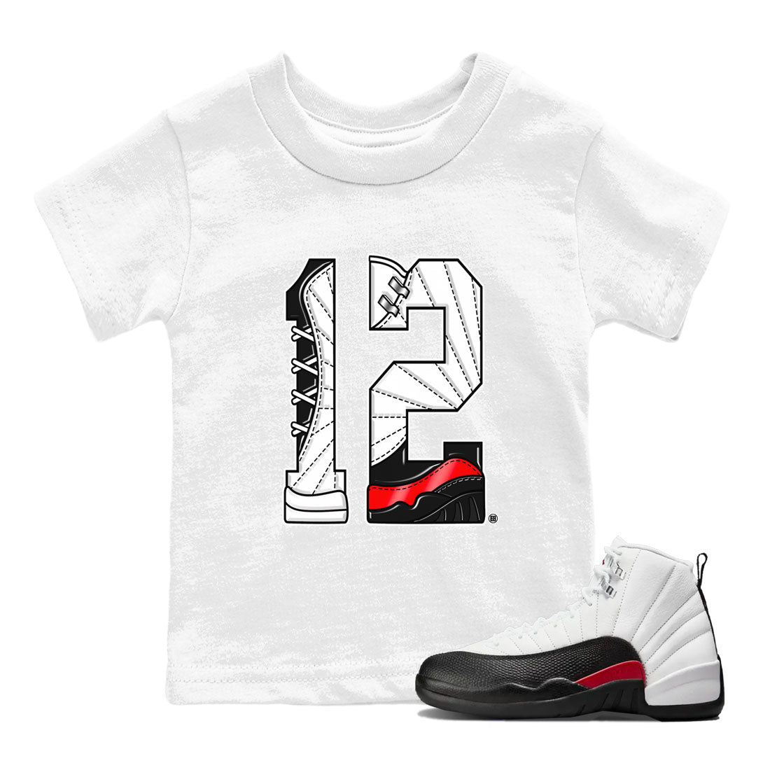 Number 12 snkmatch Tees Kids - Air Jordan 12 Taxi Flip