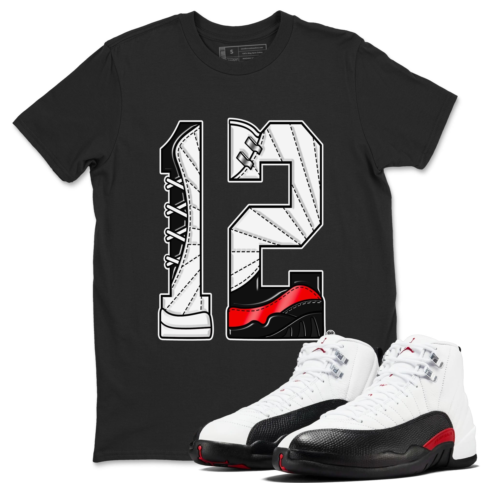 Number 12 snkmatch Tees - Air Jordan 12 Taxi Flip
