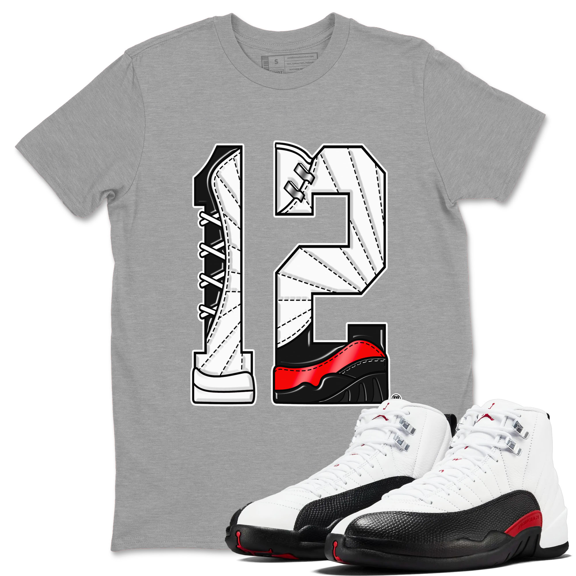 Number 12 snkmatch Tees - Air Jordan 12 Taxi Flip
