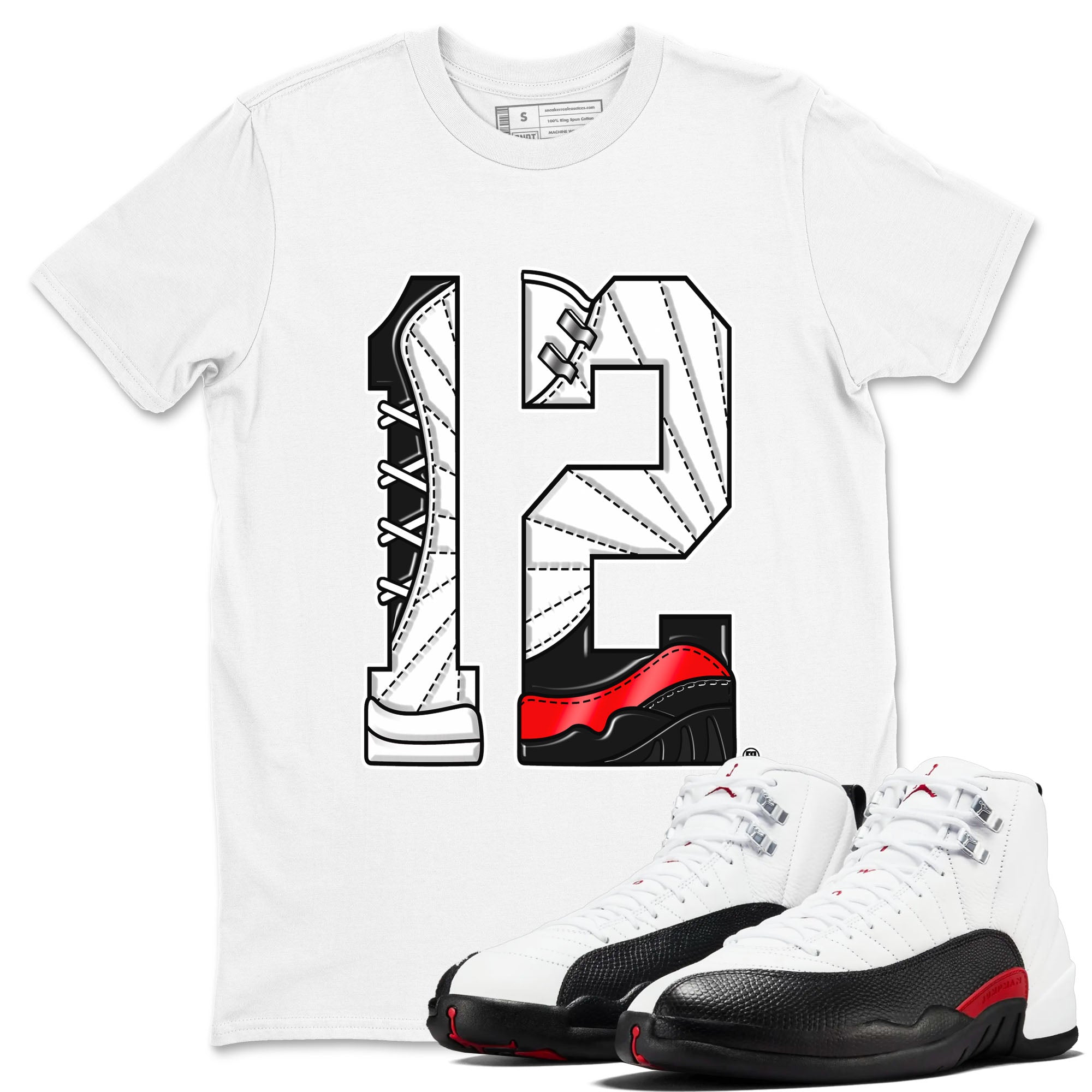 Number 12 snkmatch Tees - Air Jordan 12 Taxi Flip