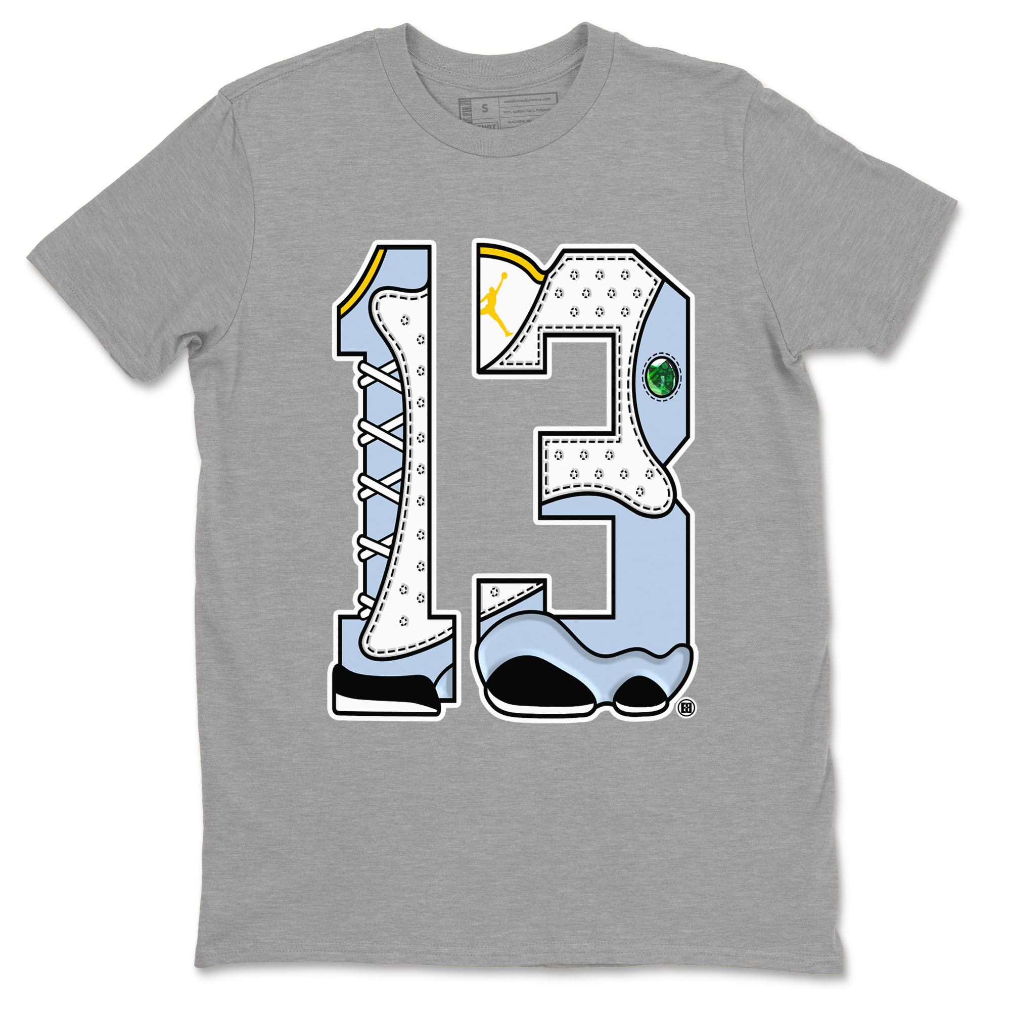 Number 13 snkmatch Tees - Air Jordan 13 Blue Grey