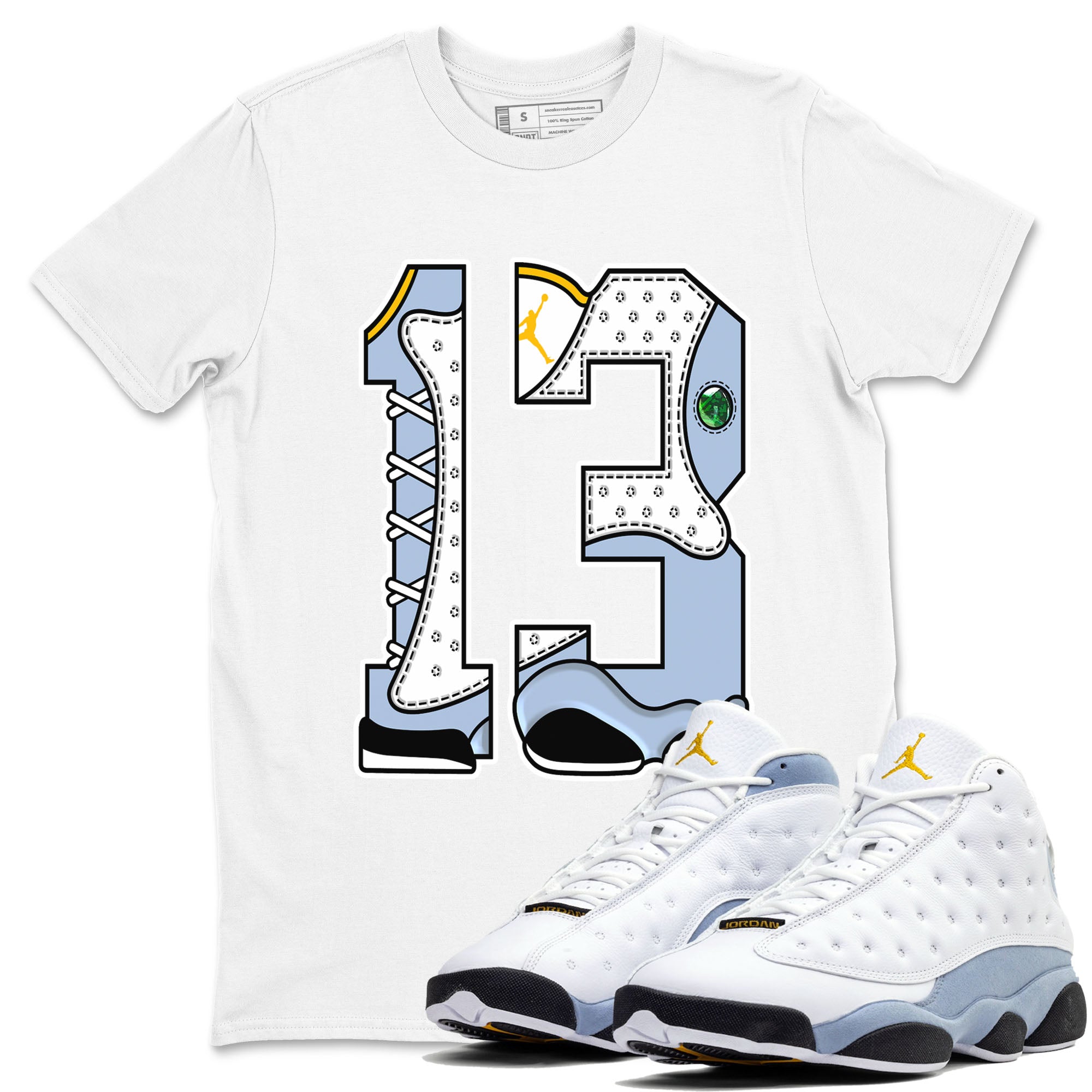 Number 13 snkmatch Tees - Air Jordan 13 Blue Grey