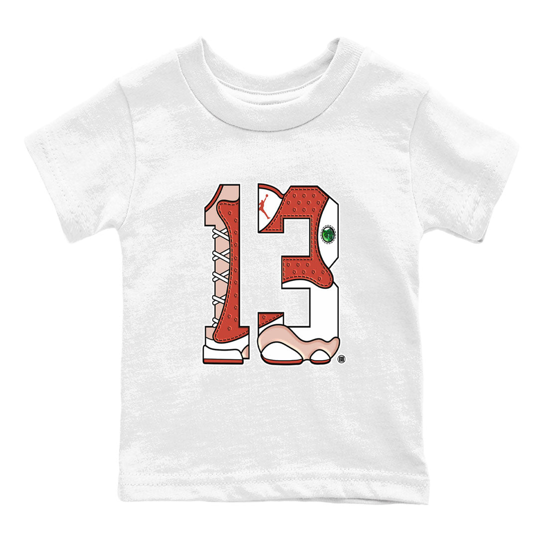 Number 13 snkmatch Tees Kids - Air Jordan 13 Dune Red