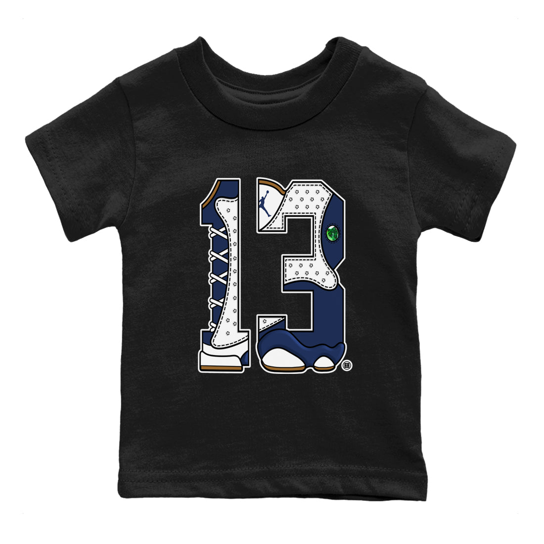 Number 13 snkmatch Tees Kids - Air Jordan 13 Midnight Navy