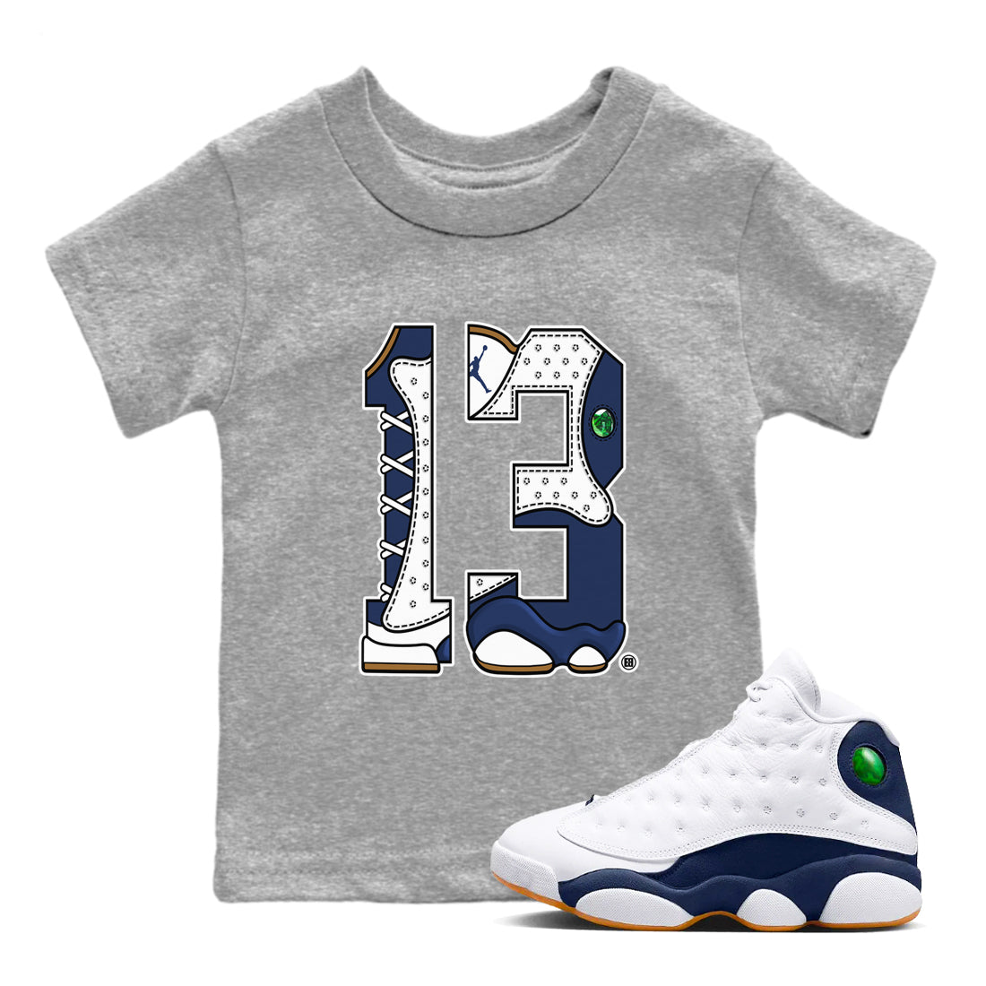 Number 13 snkmatch Tees Kids - Air Jordan 13 Midnight Navy