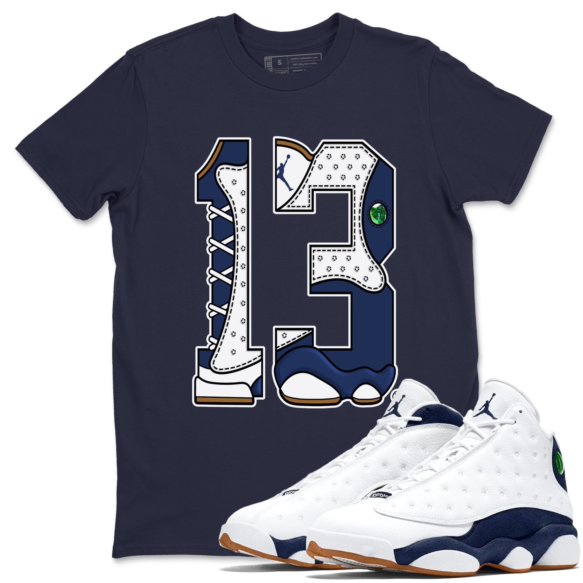 Number 13 snkmatch Tees - Air Jordan 13 Midnight Navy