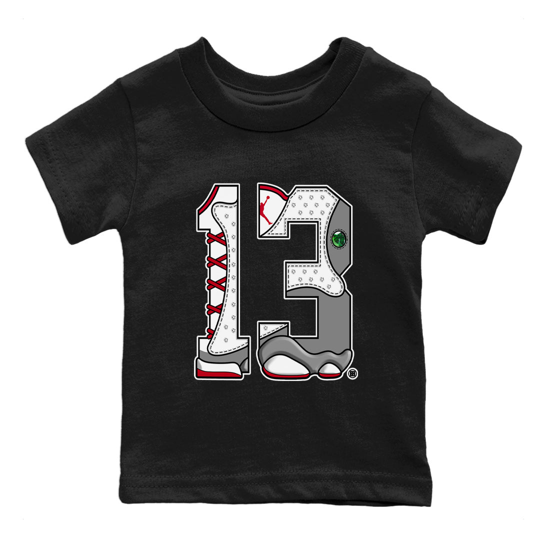 Number 13 Kids Tops - Air Jordan 13 Wolf Grey