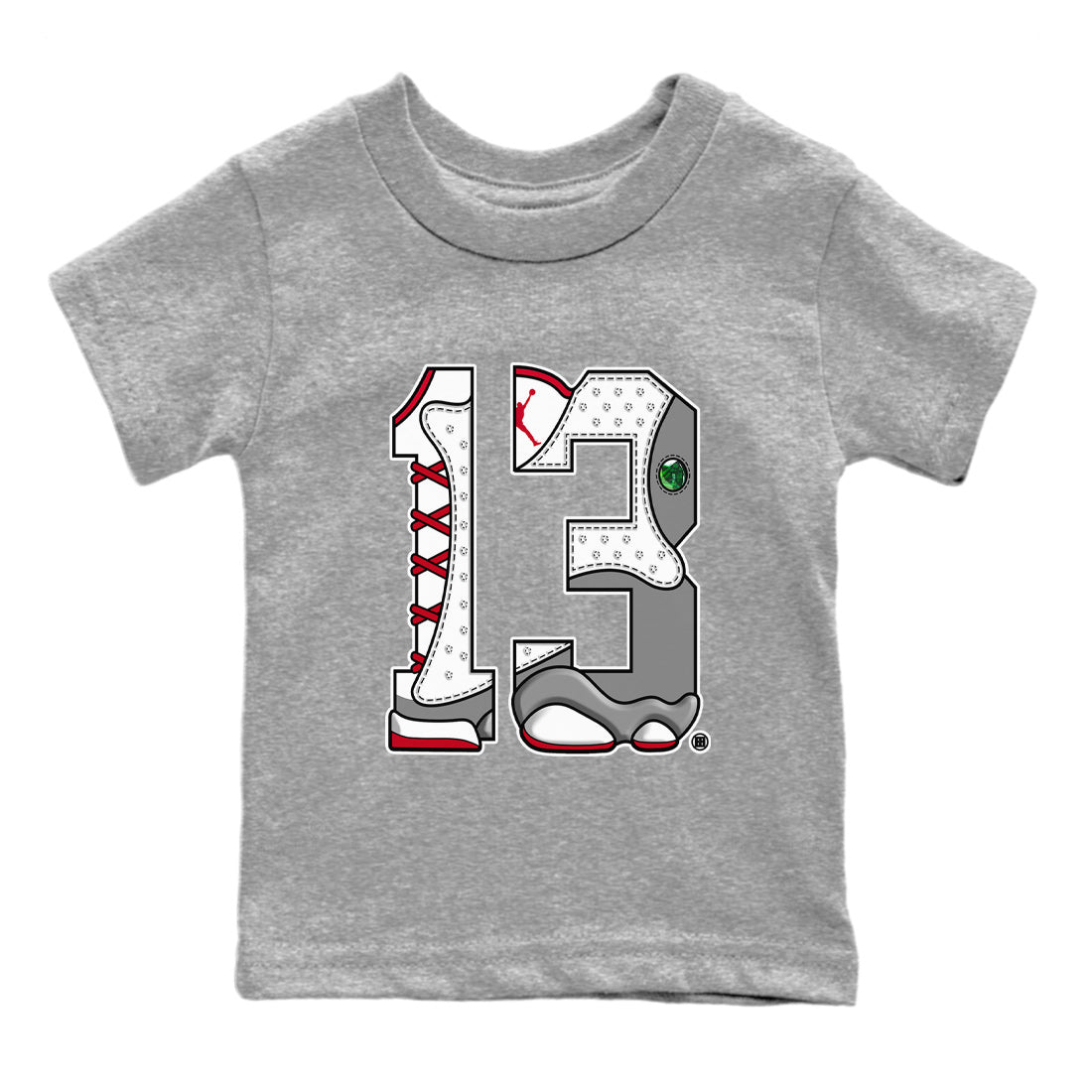 Number 13 Kids Tops - Air Jordan 13 Wolf Grey