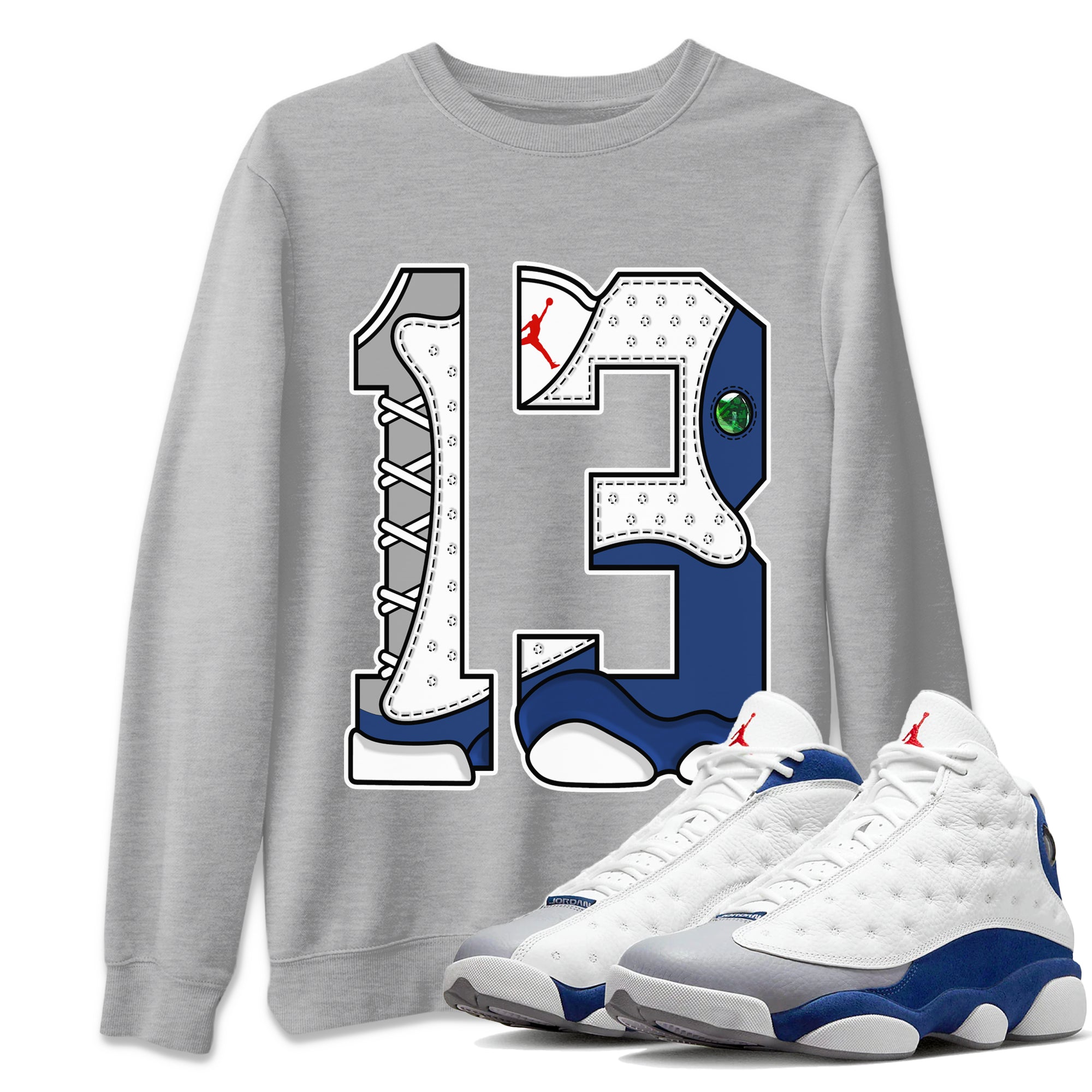 Number 13 Unisex Tops - Air Jordan 13 French Blue