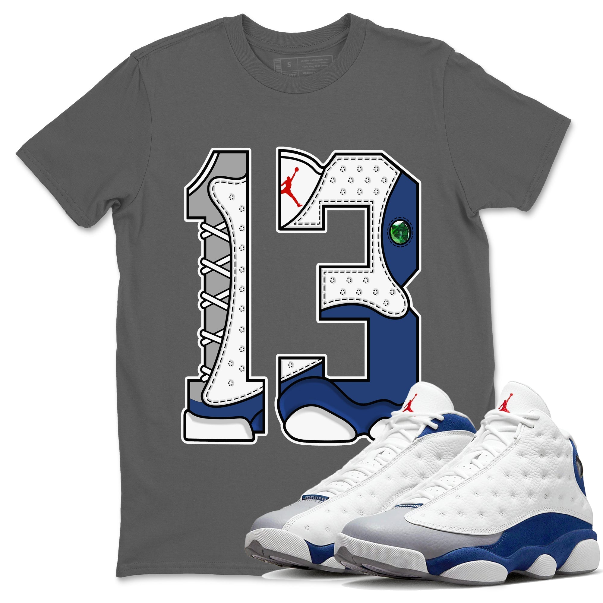 Number 13 Unisex Tops - Air Jordan 13 French Blue