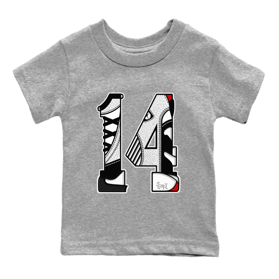 Number 14 snkmatch Tees Kids - Air Jordan 14 Black Toe