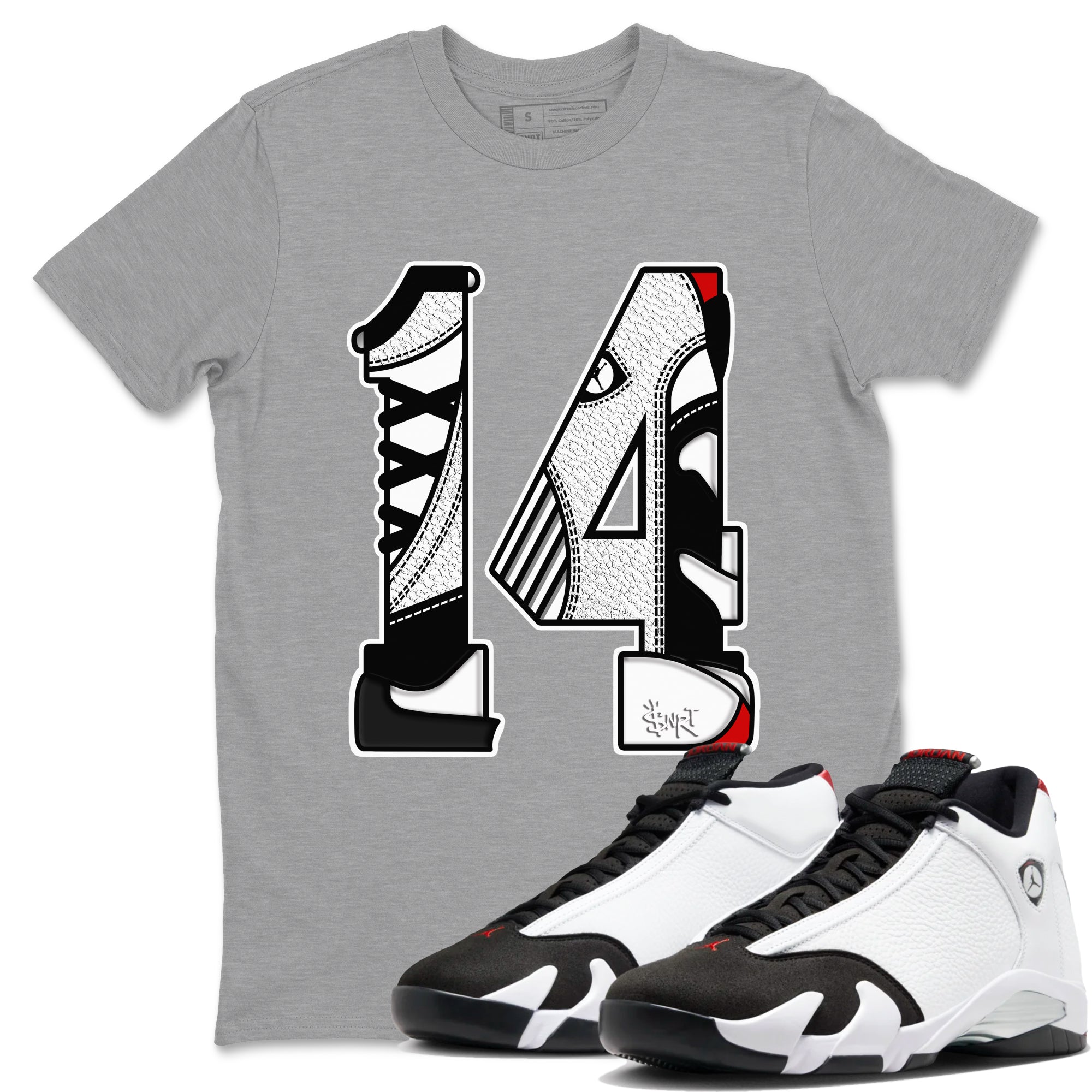 Number 14 snkmatch Tees - Air Jordan 14 Black Toe