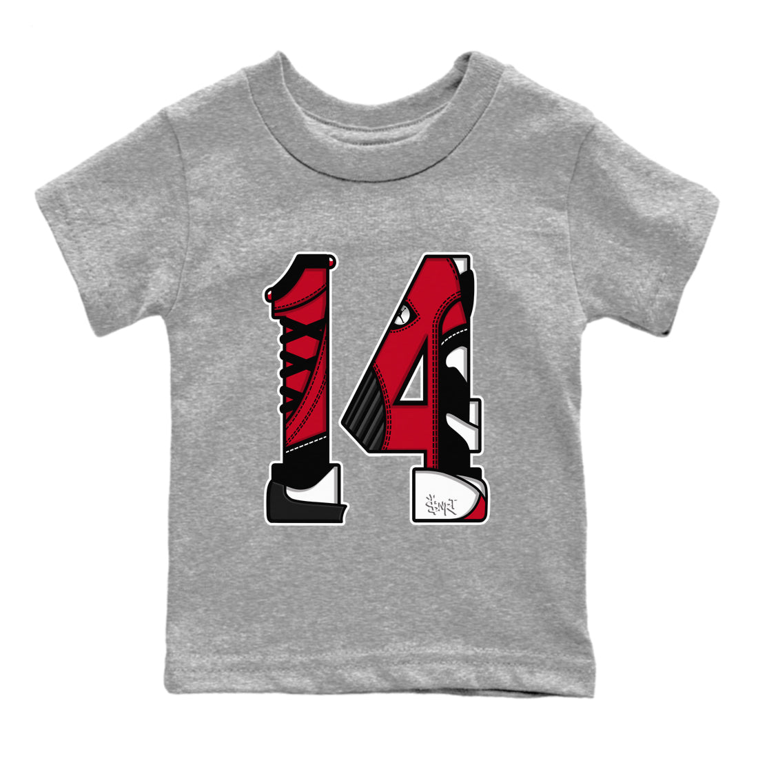 Number 14 snkmatch Tees Kids - Air Jordan 14 Gym Red