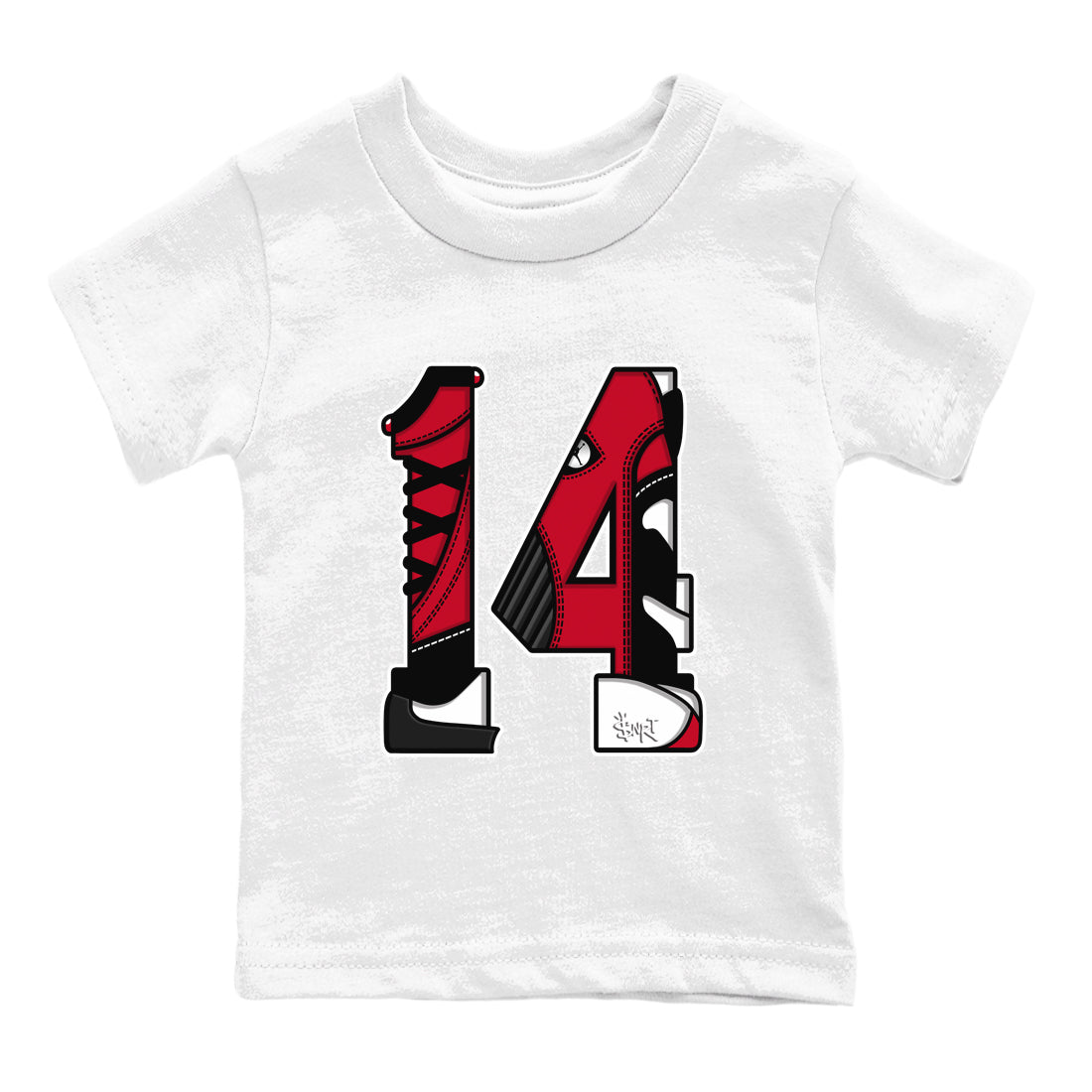 Number 14 snkmatch Tees Kids - Air Jordan 14 Gym Red