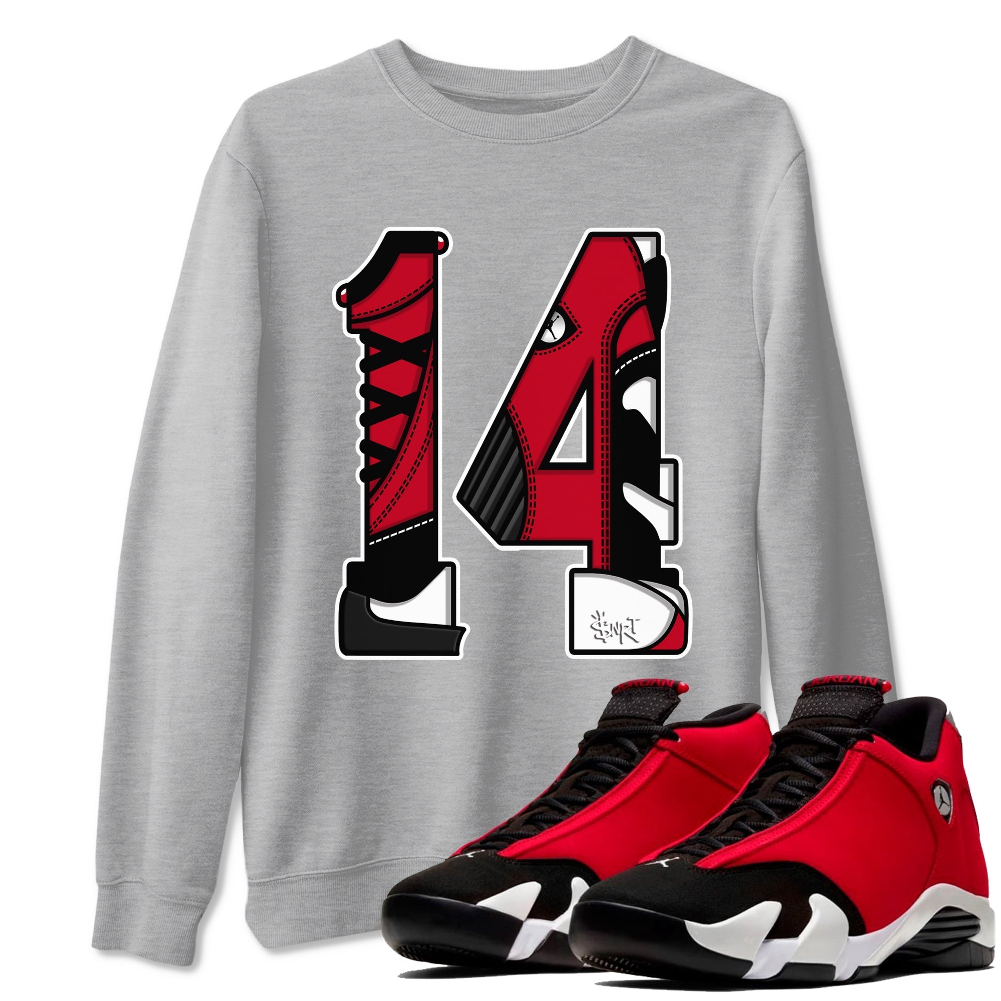 Number 14 snkmatch Tees - Air Jordan 14 Gym Red