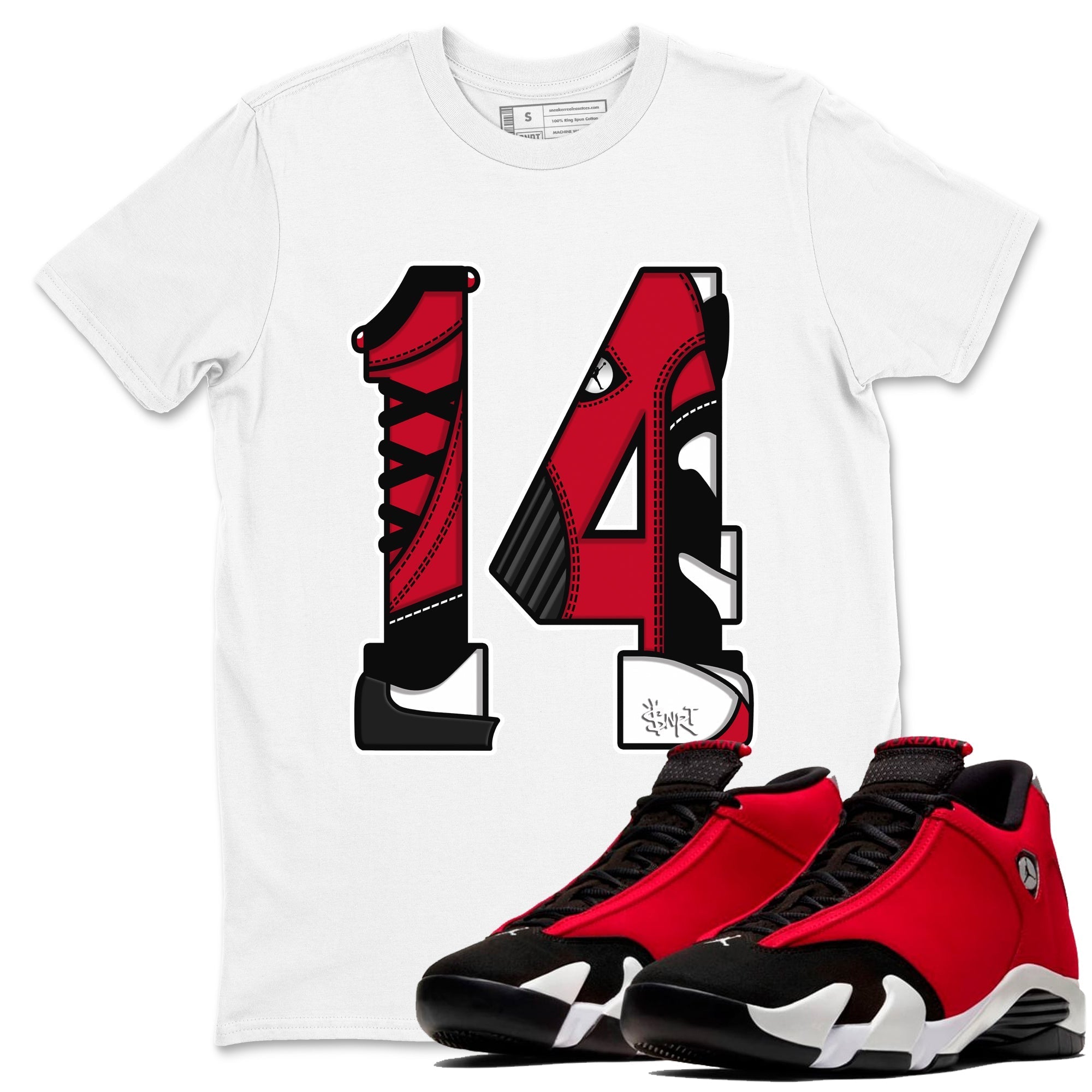 Number 14 snkmatch Tees - Air Jordan 14 Gym Red