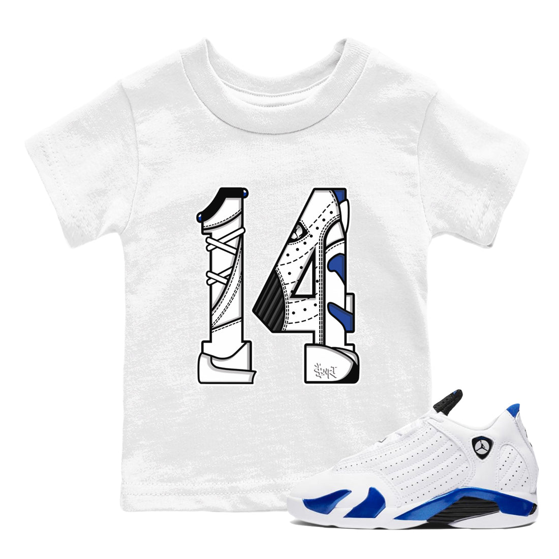 Number 14 snkmatch Tees Kids - Air Jordan 14 Hyper Royal