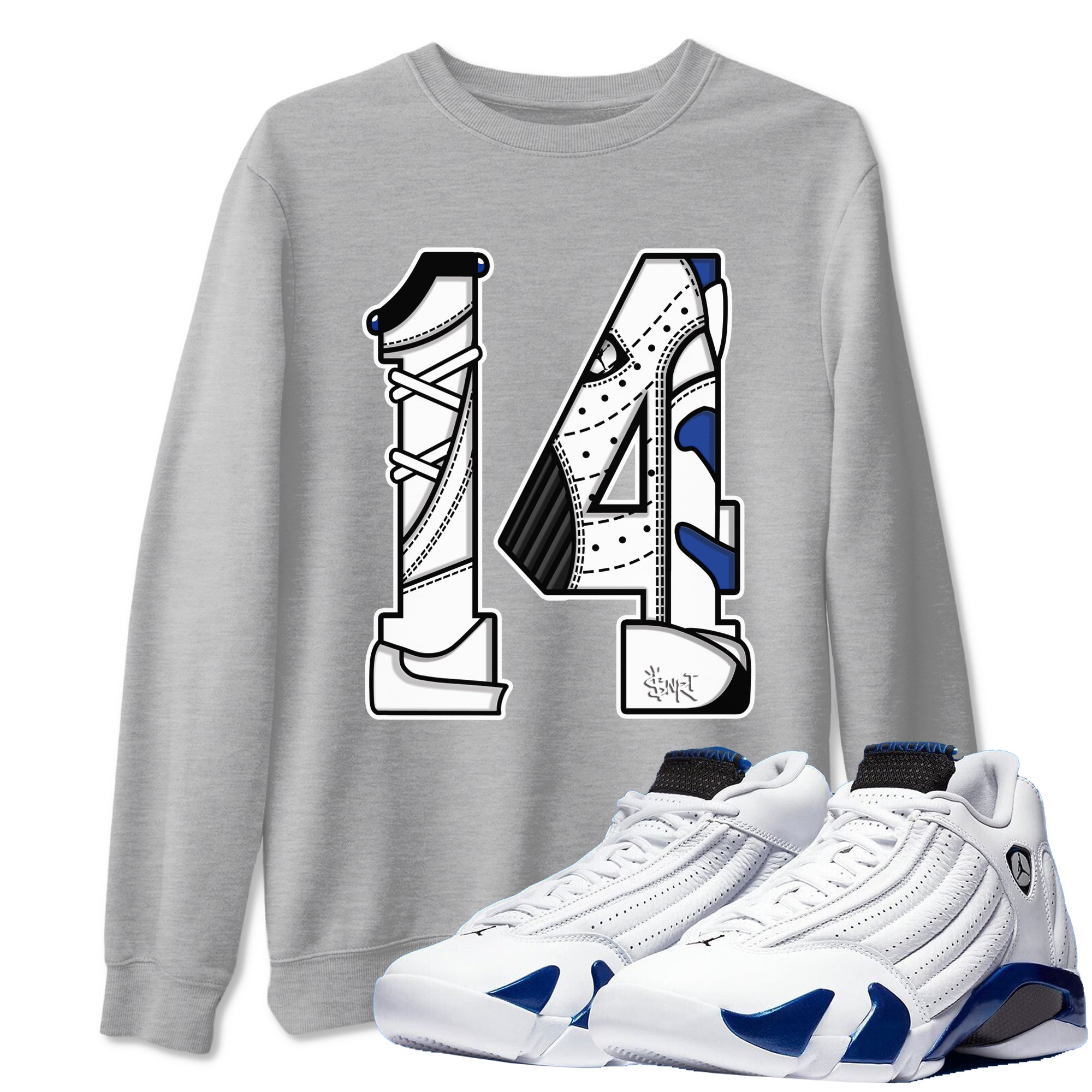 Number 14 snkmatch Tees - Air Jordan 14 Hyper Royal