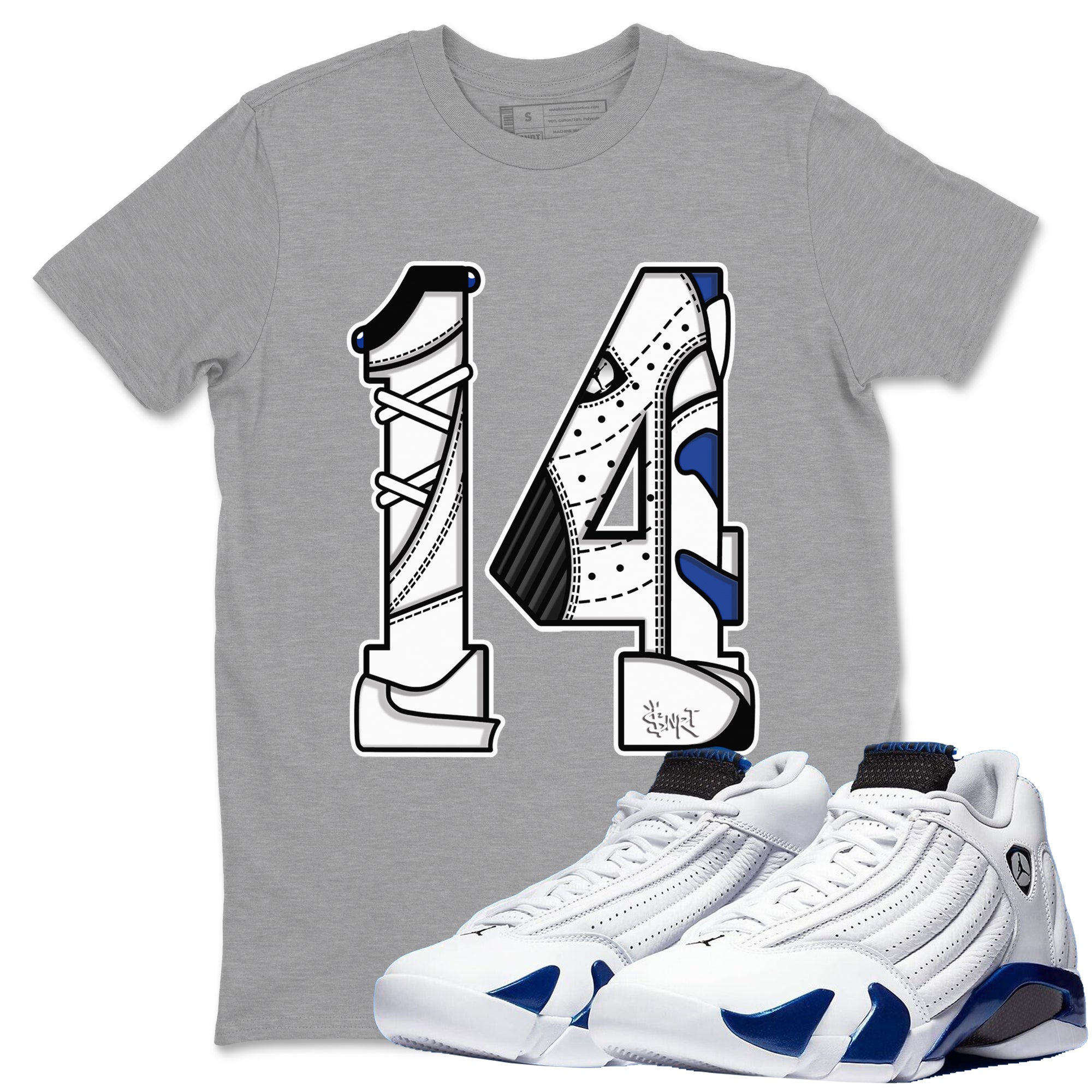 Number 14 snkmatch Tees - Air Jordan 14 Hyper Royal