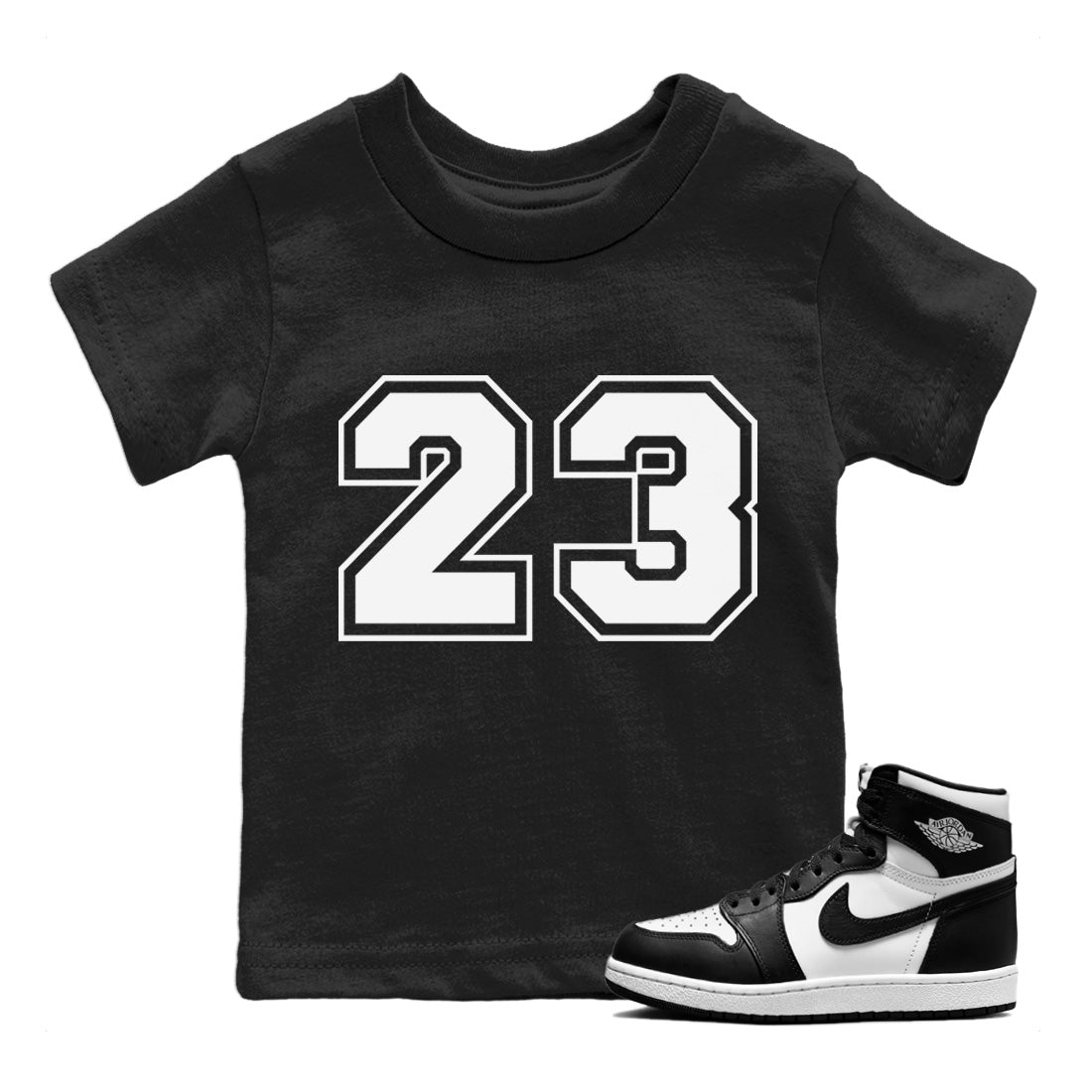 Number 23 Kids Tops - Air Jordan 1 Black White