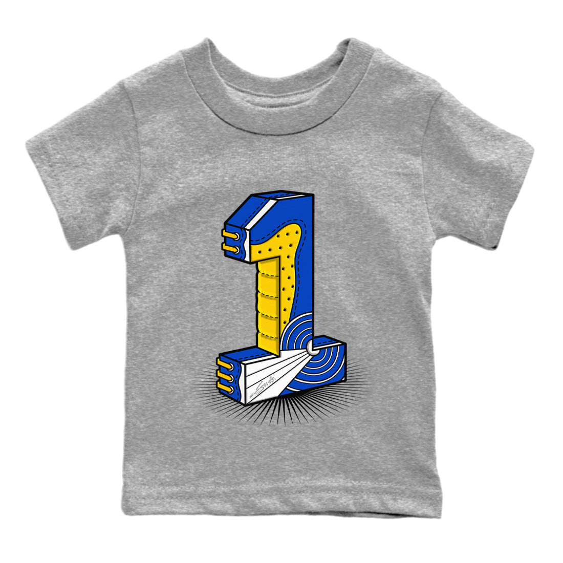 Number Statue Kids Tops - Air Jordan 1 Game Royal Varsity Maize
