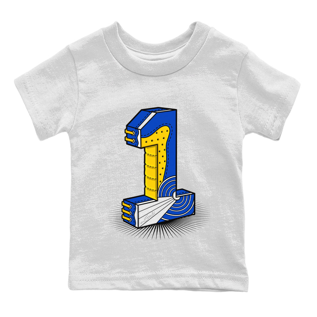 Number Statue Kids Tops - Air Jordan 1 Game Royal Varsity Maize