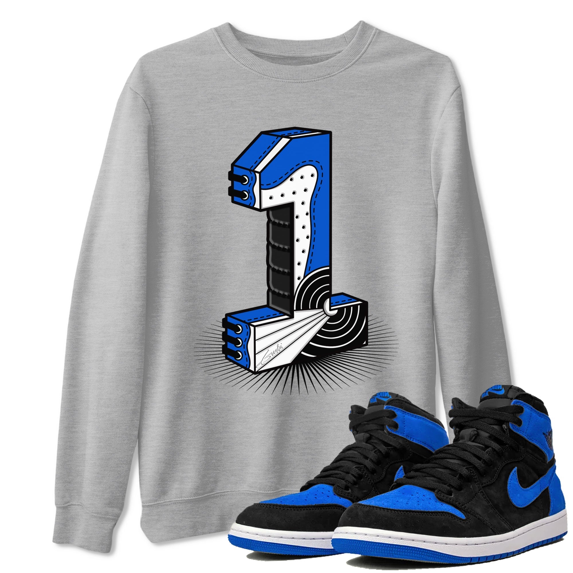 Number Statue snkmatch Tee - Air Jordan 1 Royal Reimagined