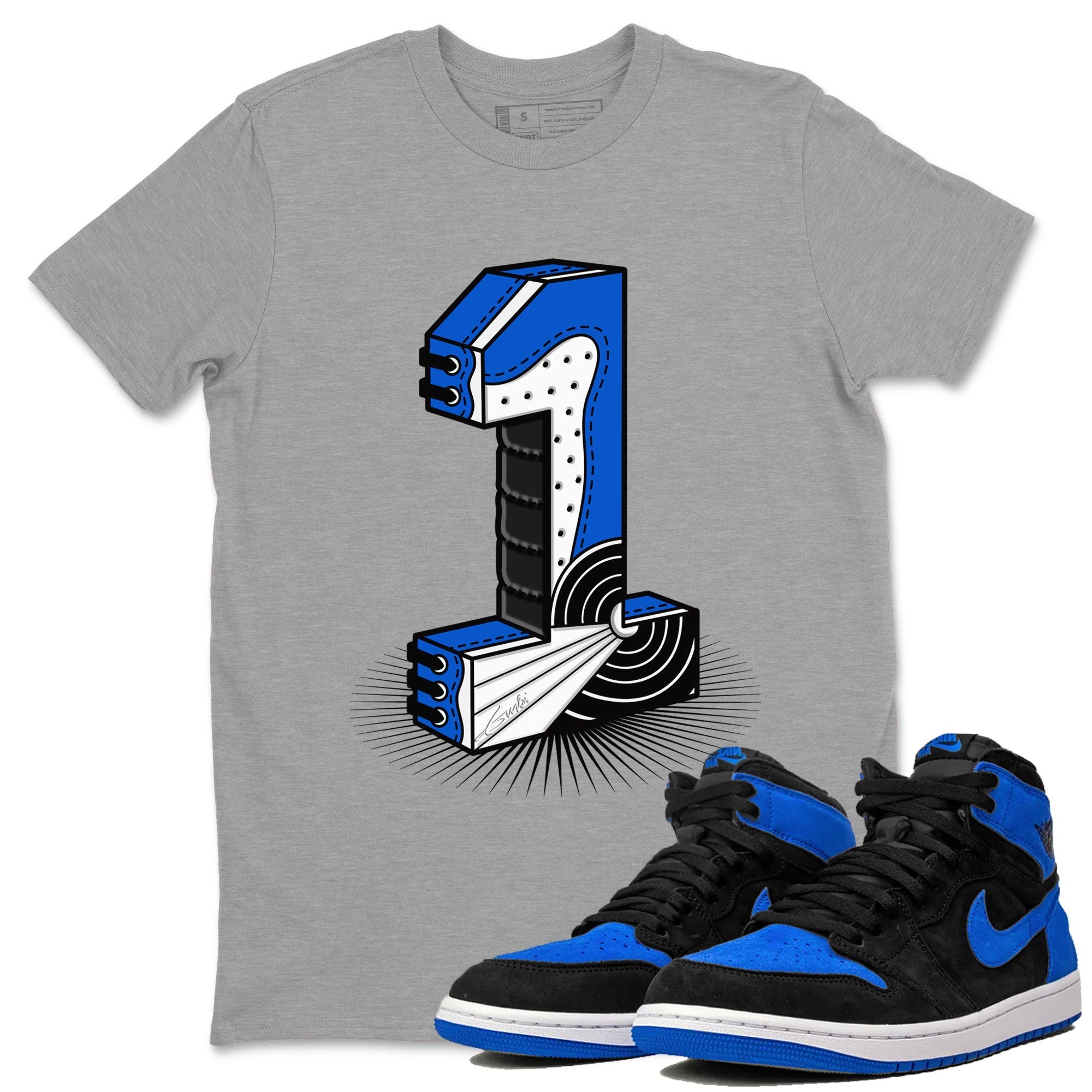 Number Statue snkmatch Tee - Air Jordan 1 Royal Reimagined