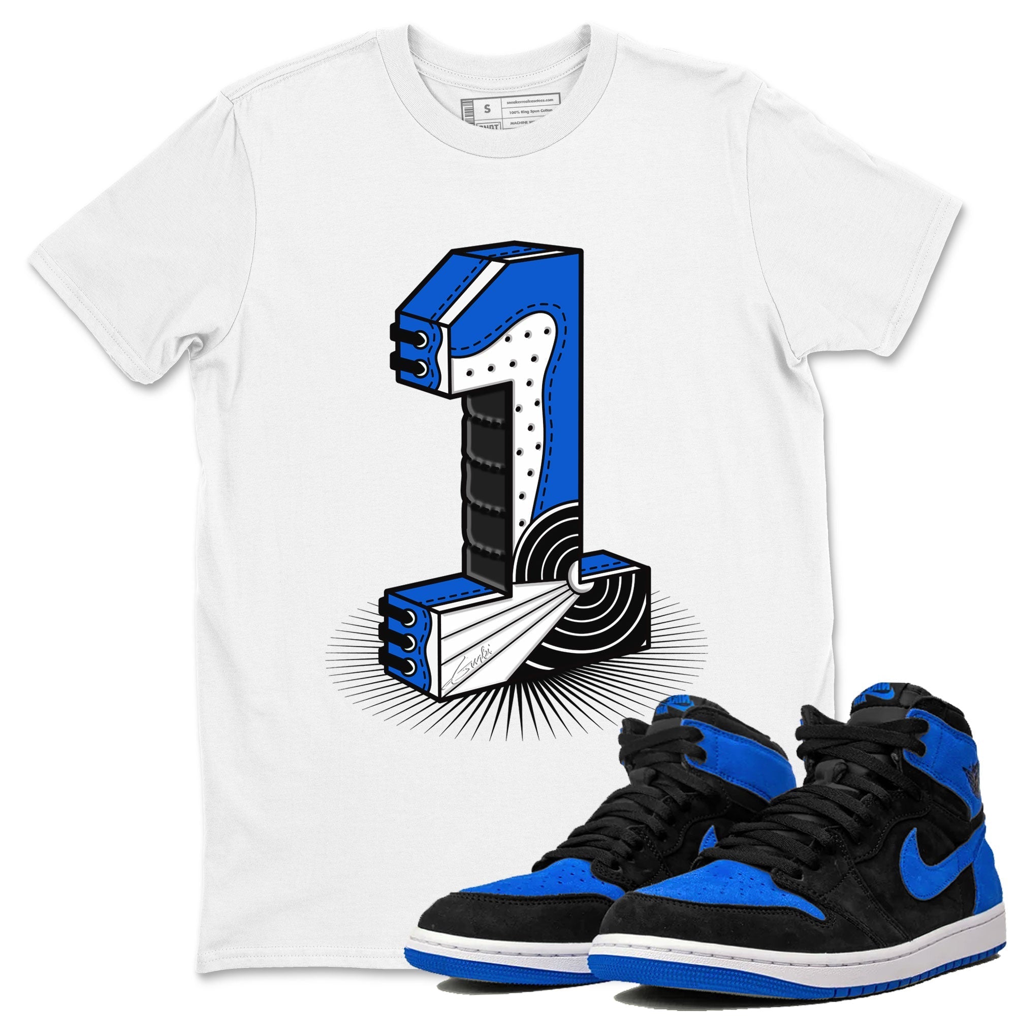 Number Statue snkmatch Tee - Air Jordan 1 Royal Reimagined