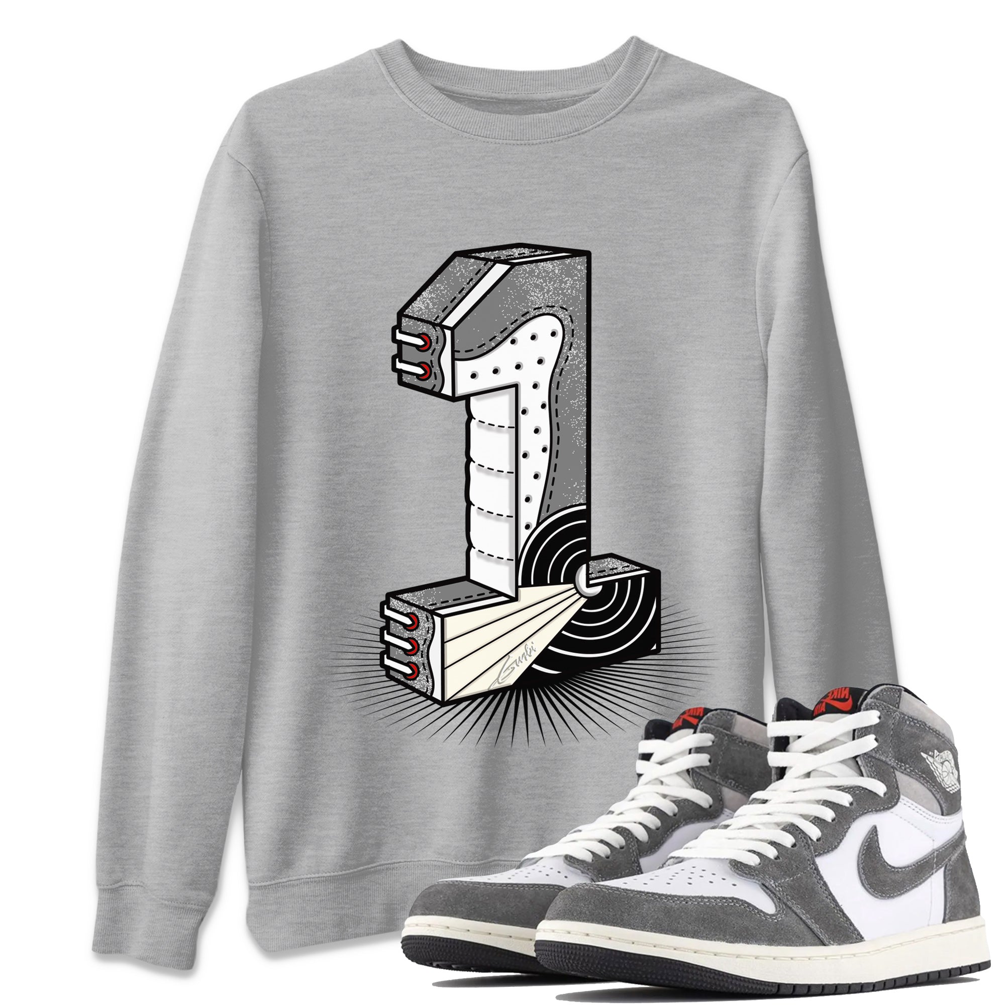 Number Statue Unisex Tops - Air Jordan 1 Washed Heritage