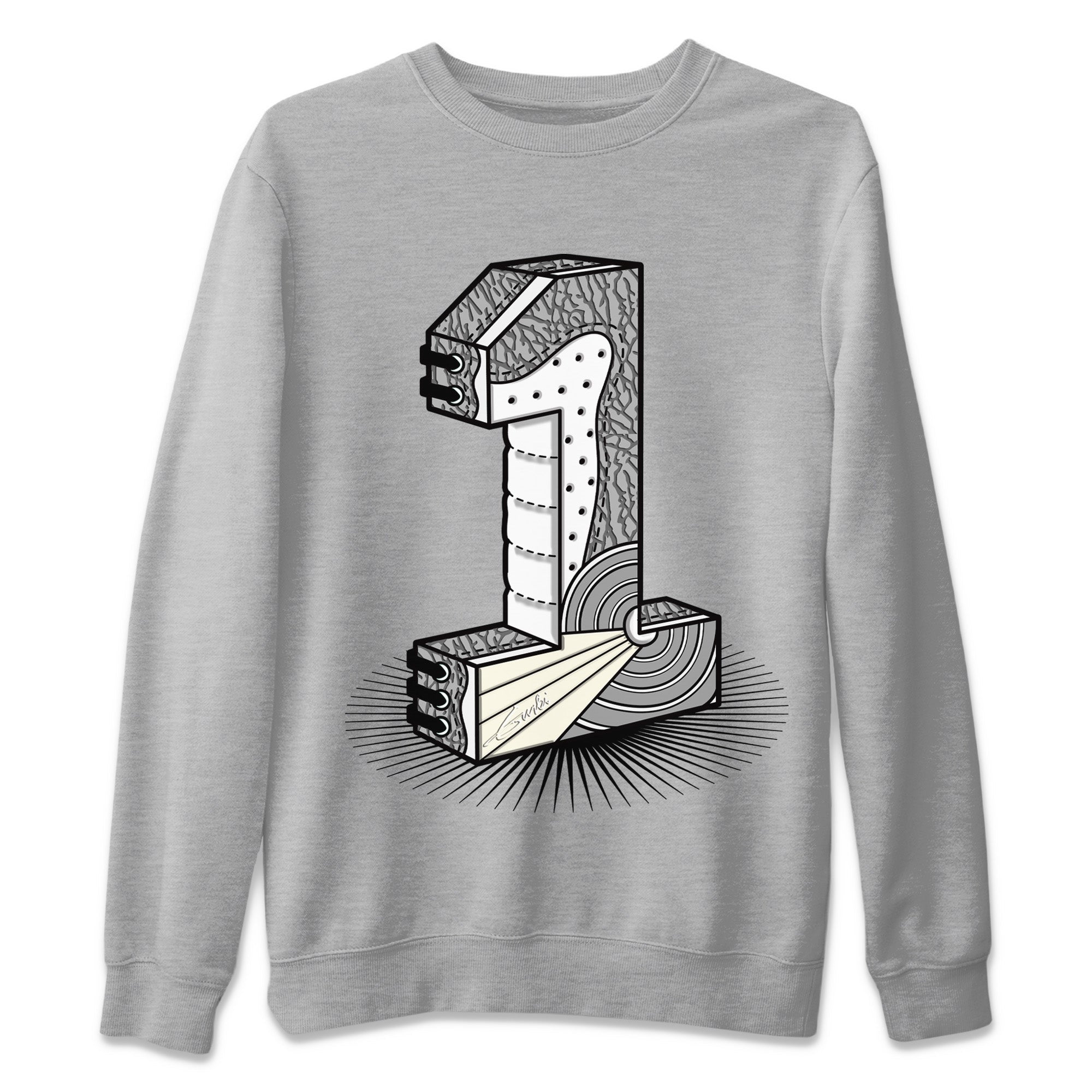 Number Statue Unisex Tops - Air Jordan 1 White Cement