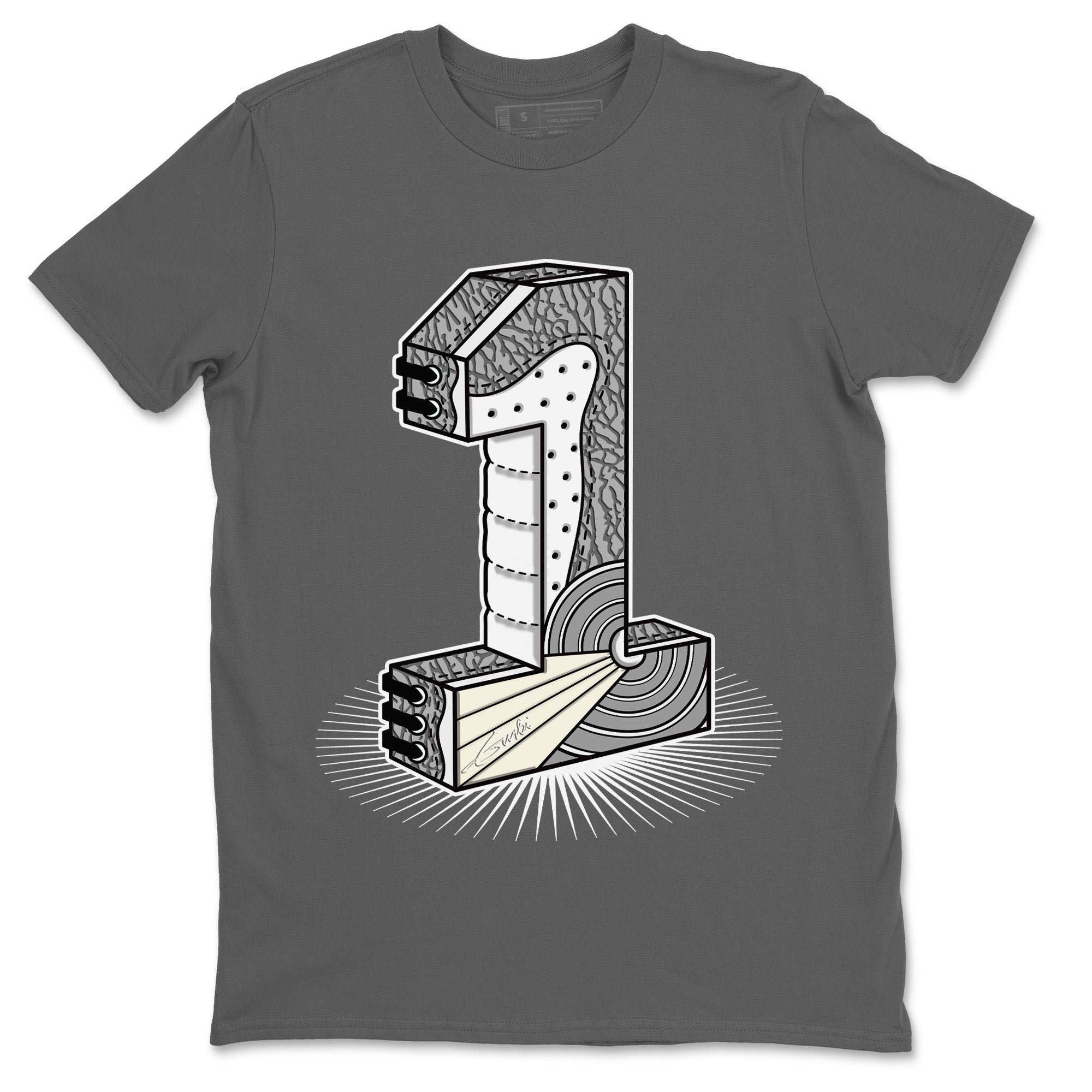 Number Statue Unisex Tops - Air Jordan 1 White Cement