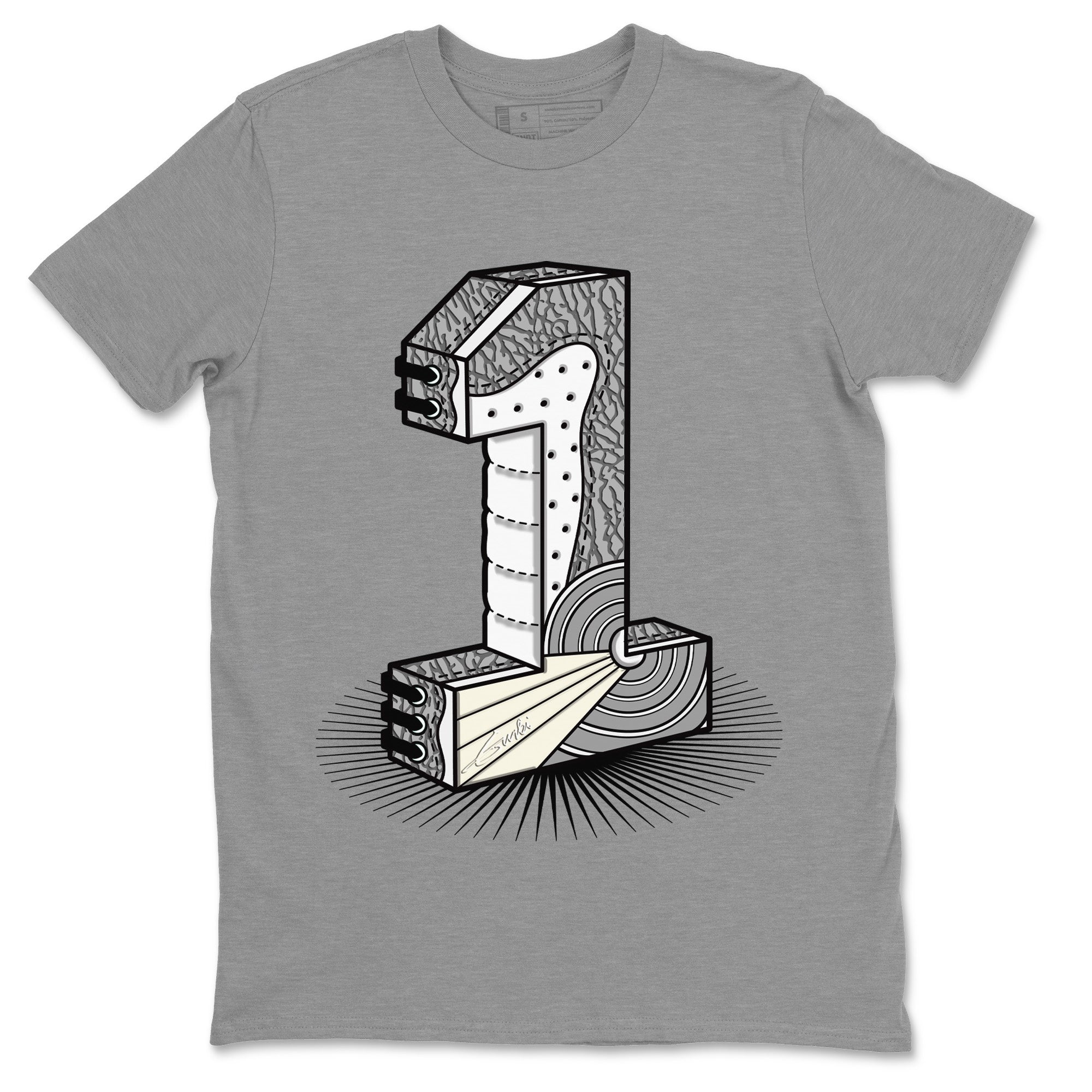 Number Statue Unisex Tops - Air Jordan 1 White Cement