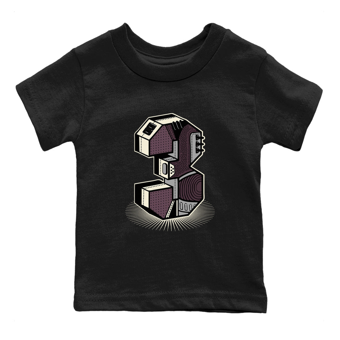 Number Statue snkmatch Tees Kids - Air Jordan 3 A Ma Maniere x Black