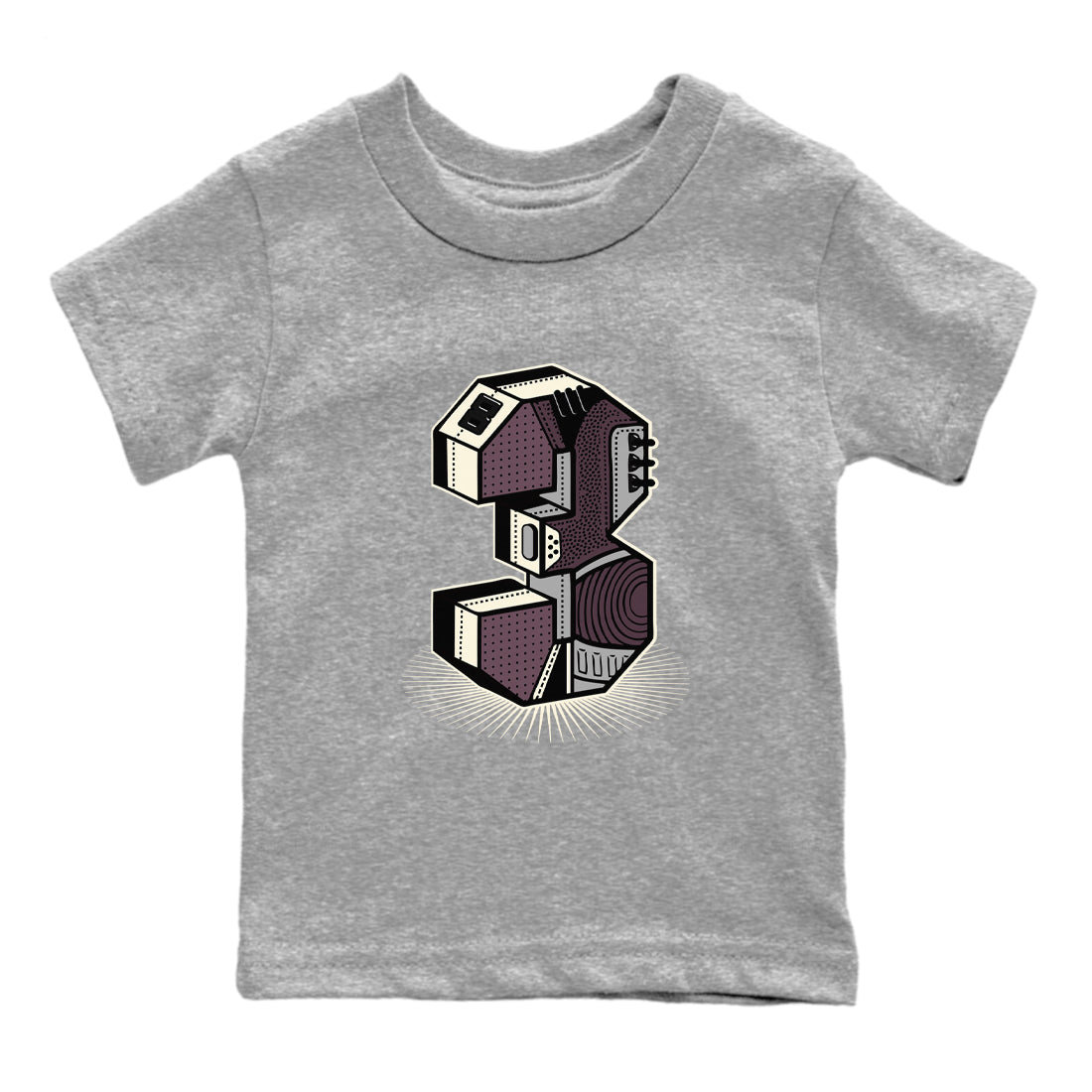 Number Statue snkmatch Tees Kids - Air Jordan 3 A Ma Maniere x Black
