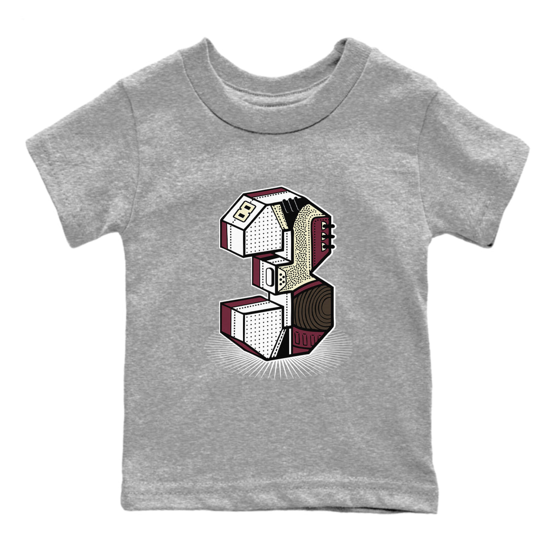 Number Statue snkmatch Tees Kids - Air Jordan 3 A Ma Maniere x Burgundy Crush
