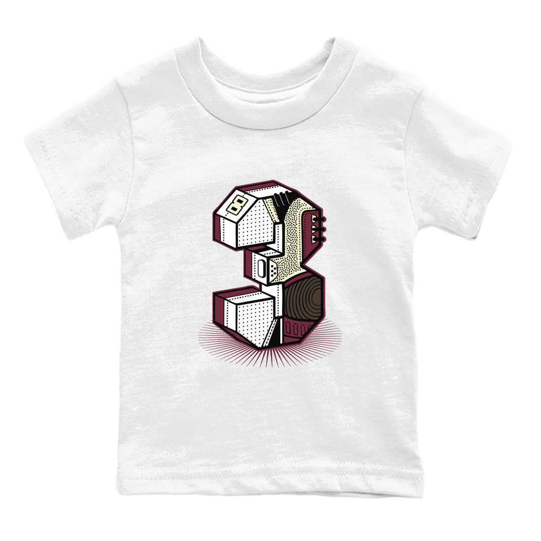 Number Statue snkmatch Tees Kids - Air Jordan 3 A Ma Maniere x Burgundy Crush