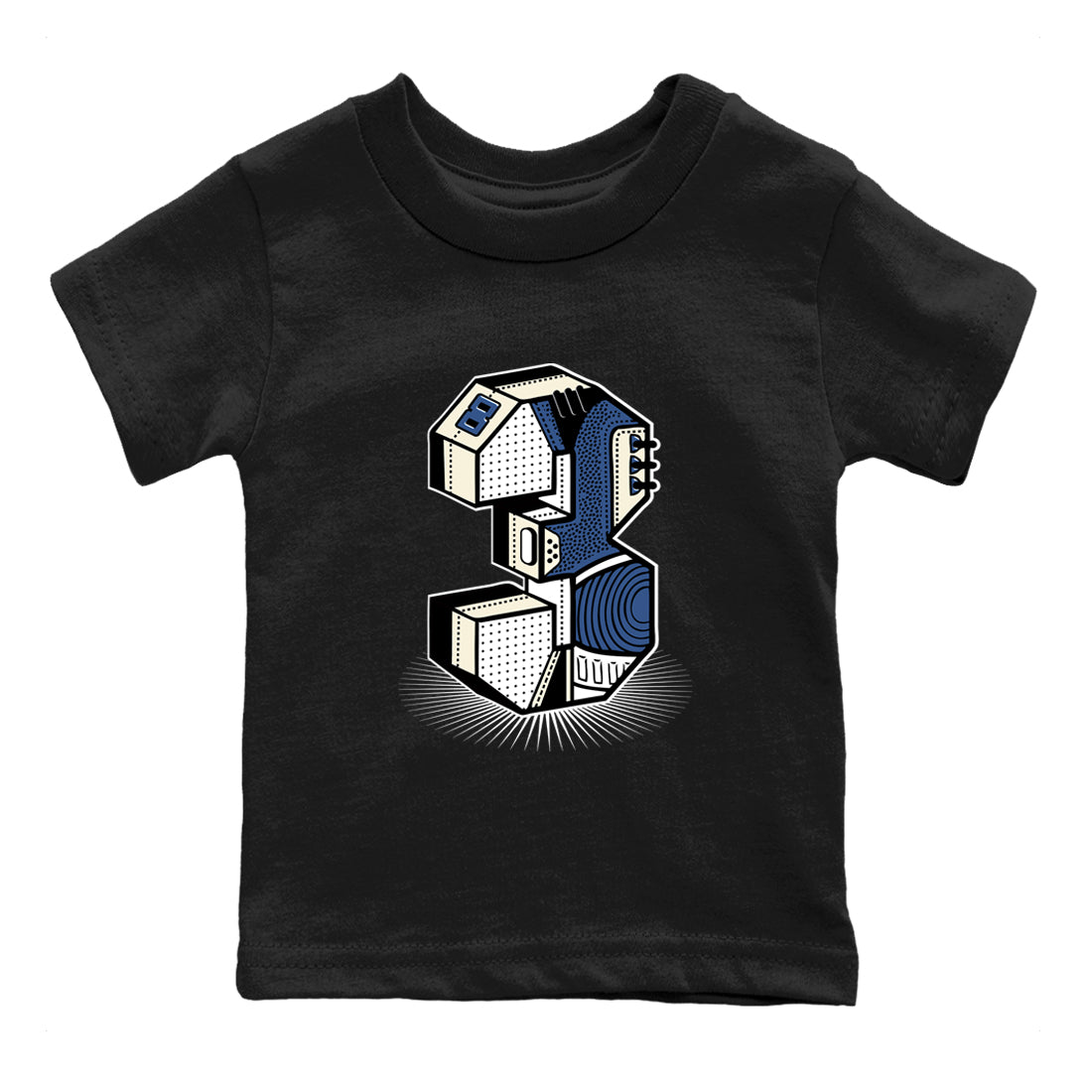 Number Statue snkmatch Tees Kids - Air Jordan 3 A Ma Maniere x Diffused Blue