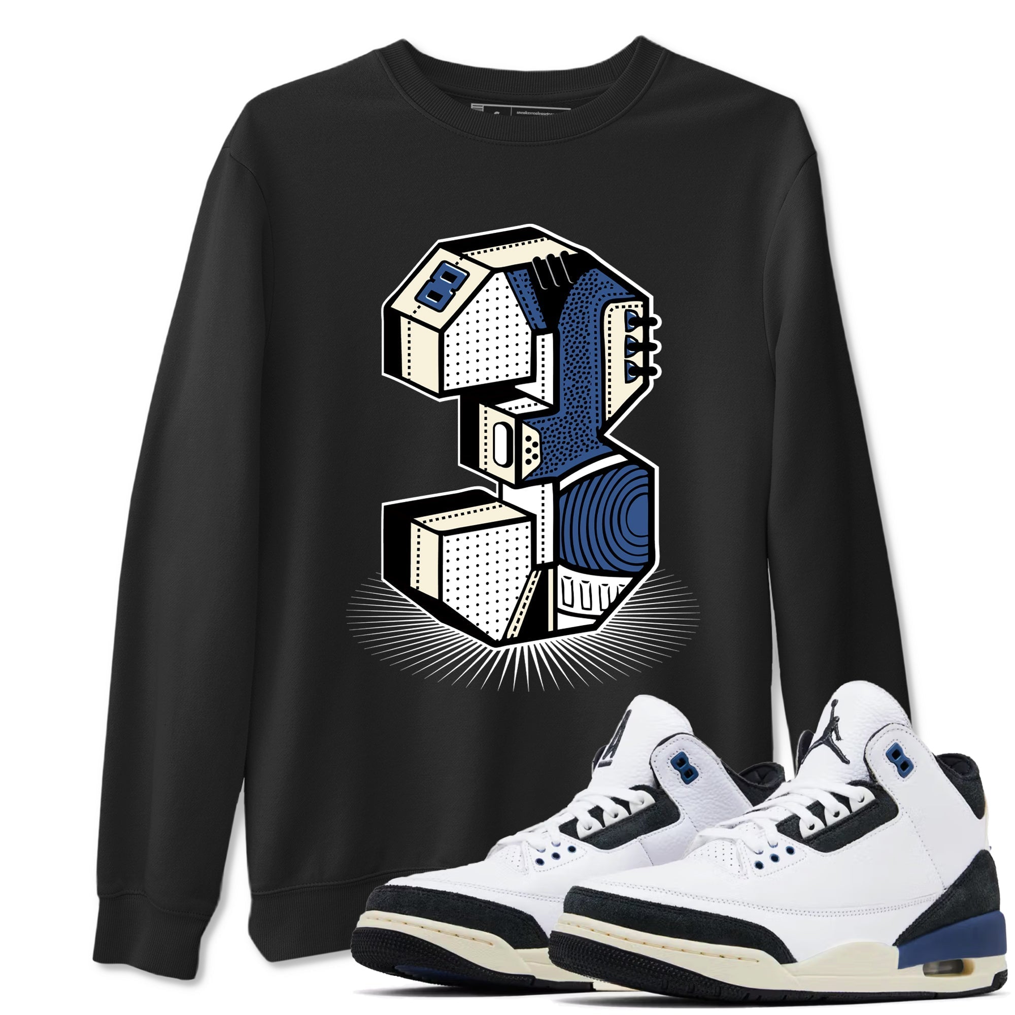 Number Statue snkmatch Tees - Air Jordan 3 A Ma Maniere x Diffused Blue