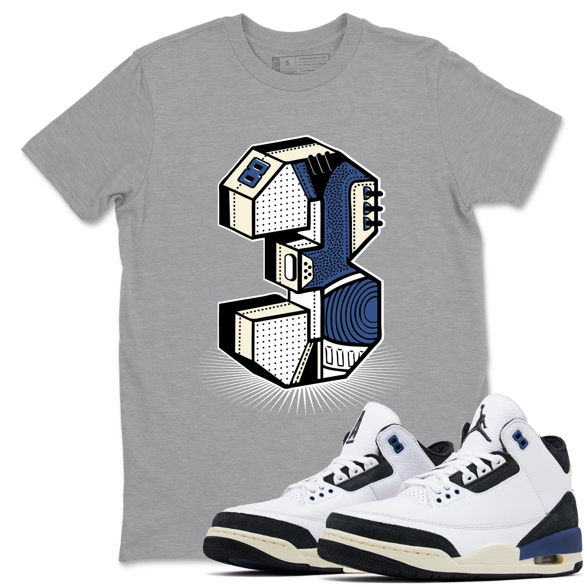 Number Statue snkmatch Tees - Air Jordan 3 A Ma Maniere x Diffused Blue