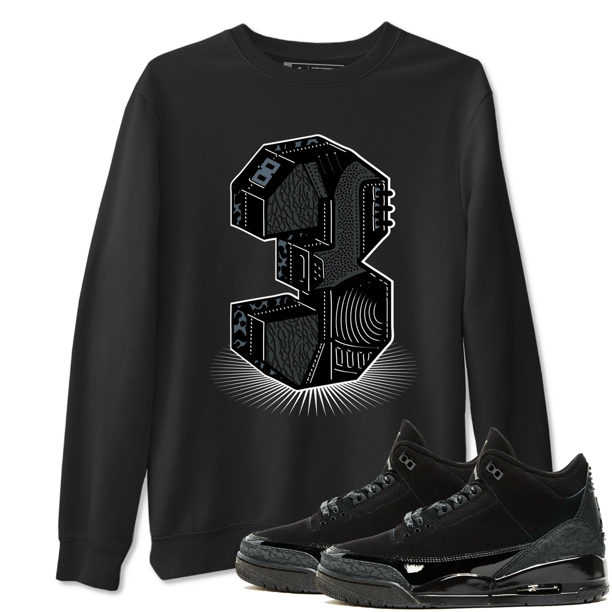 Number Statue snkmatch Tees - Air Jordan 3 Black Cat