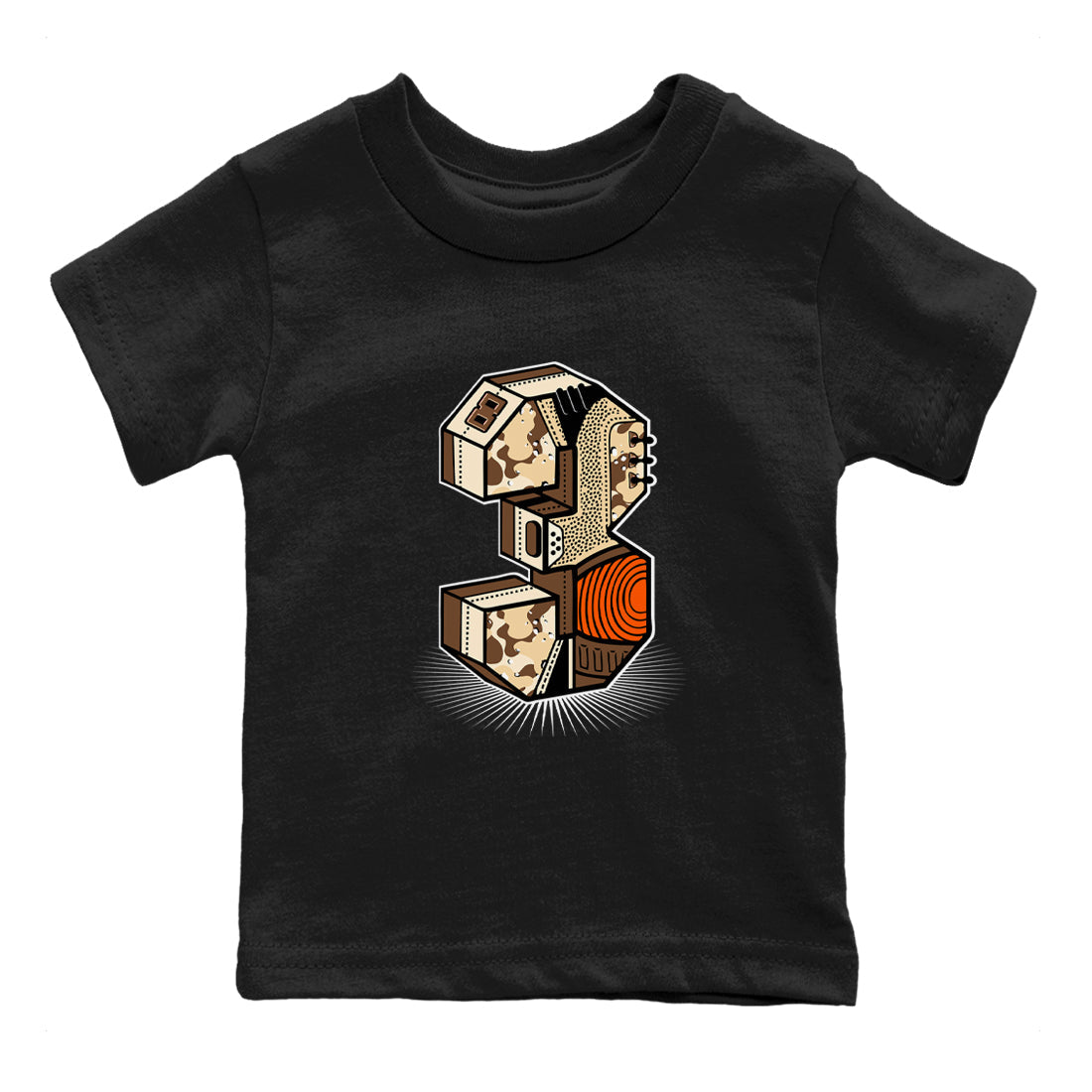 Number Statue snkmatch Tees Kids - Air Jordan 3 Desert Camo