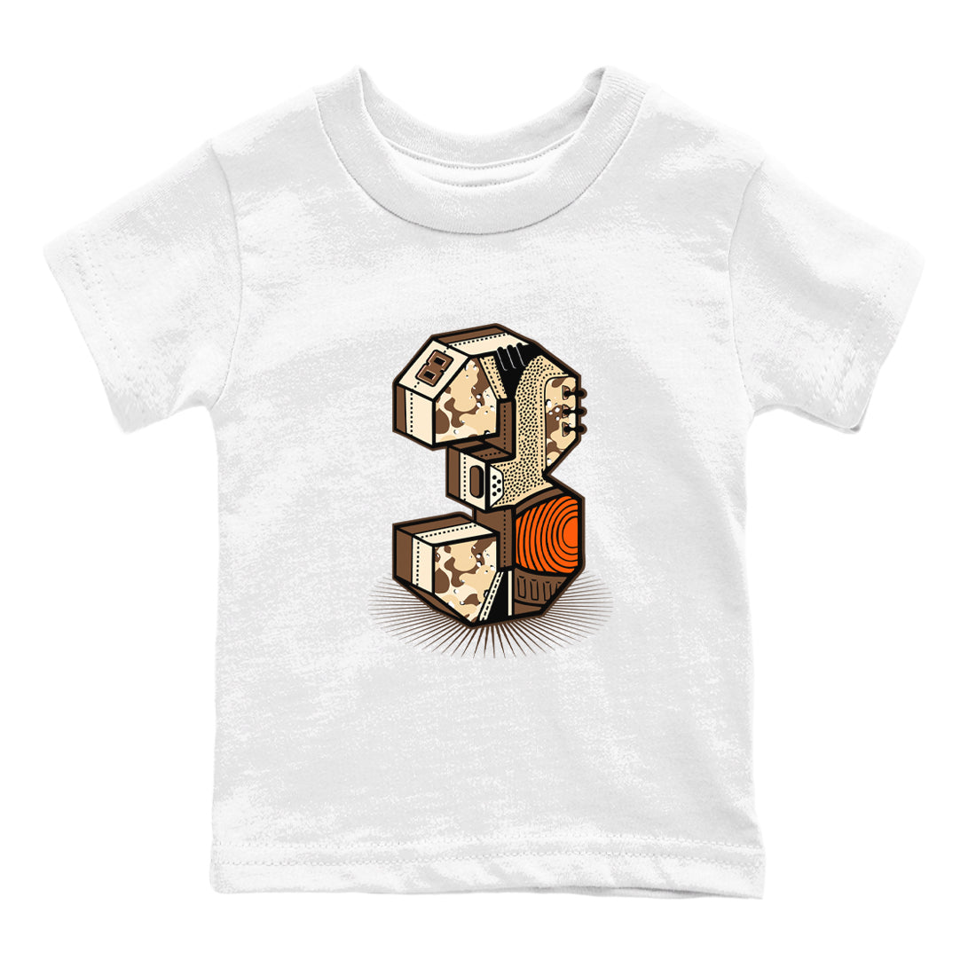 Number Statue snkmatch Tees Kids - Air Jordan 3 Desert Camo